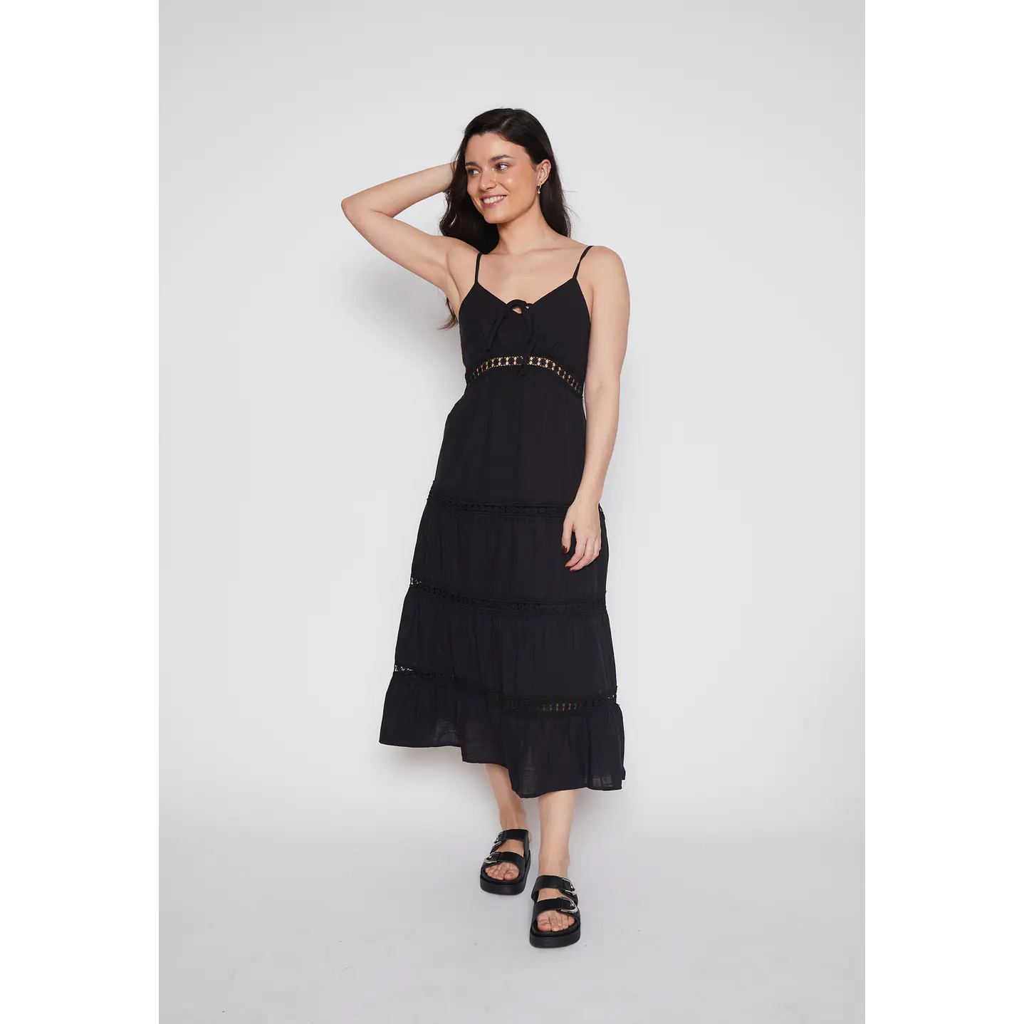 Vestido Mujer Largo Negro Familyshop 1