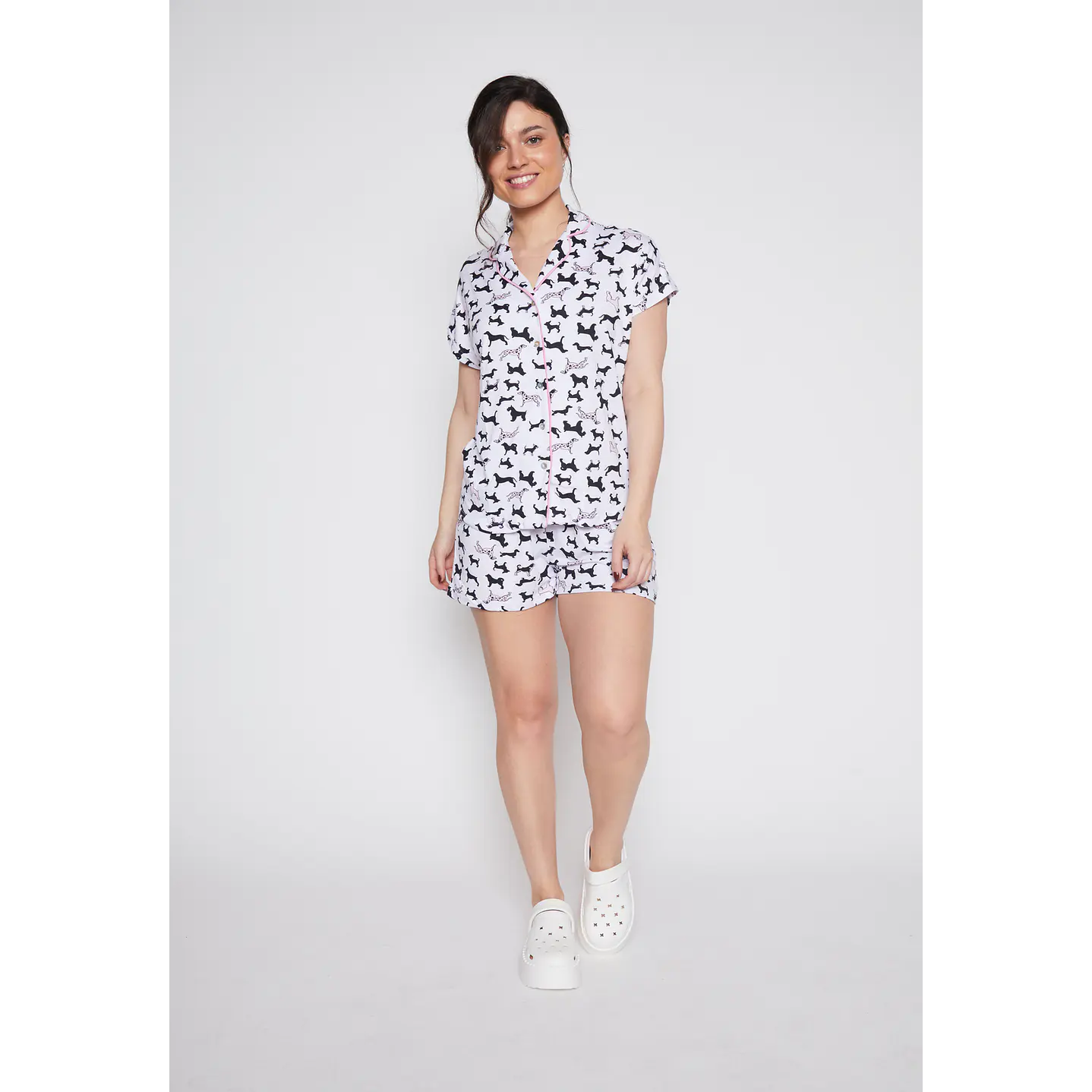 Pijama Corto Diseño Dog Mujer Azul Familyshop 1