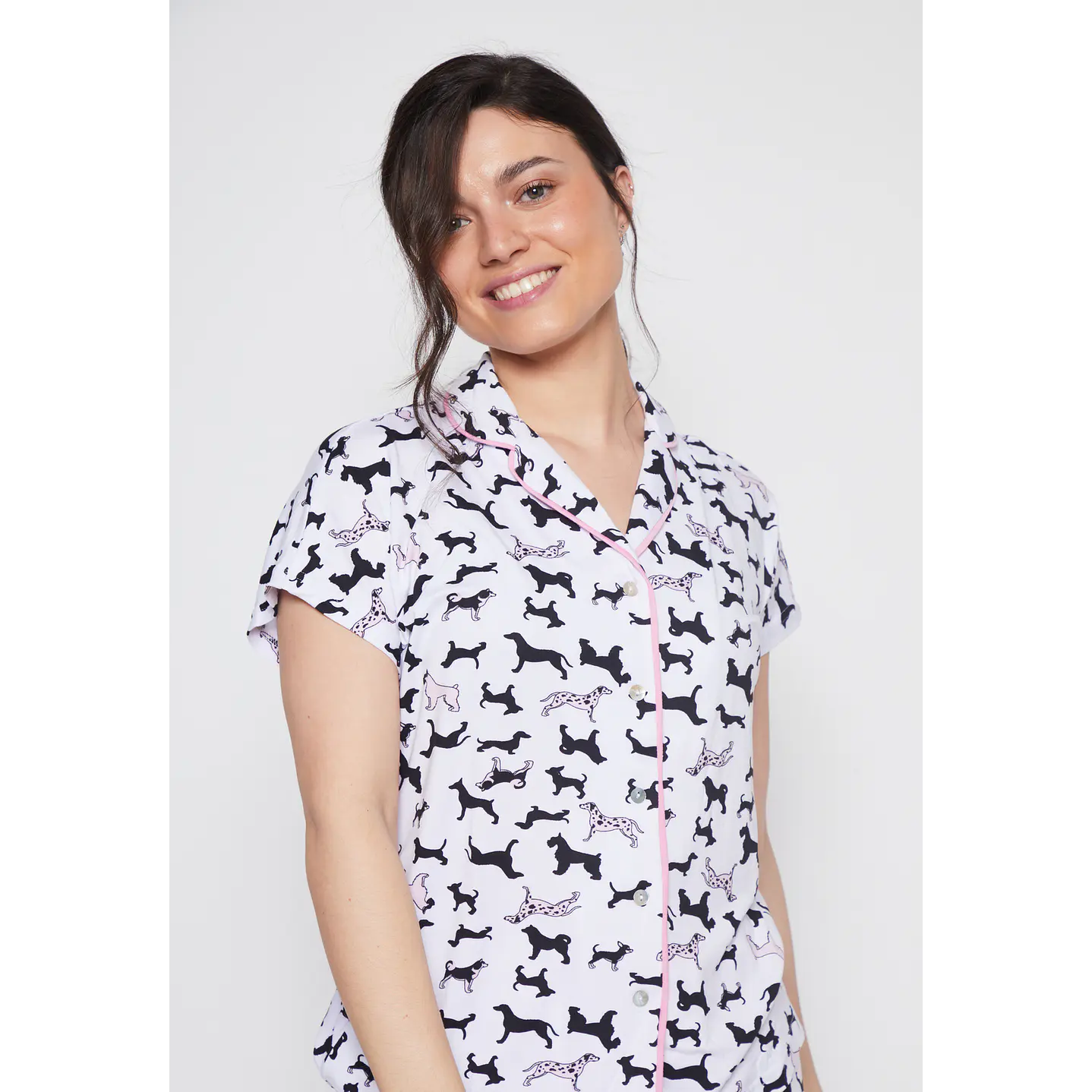 Pijama Corto Diseño Dog Mujer Azul Familyshop 3