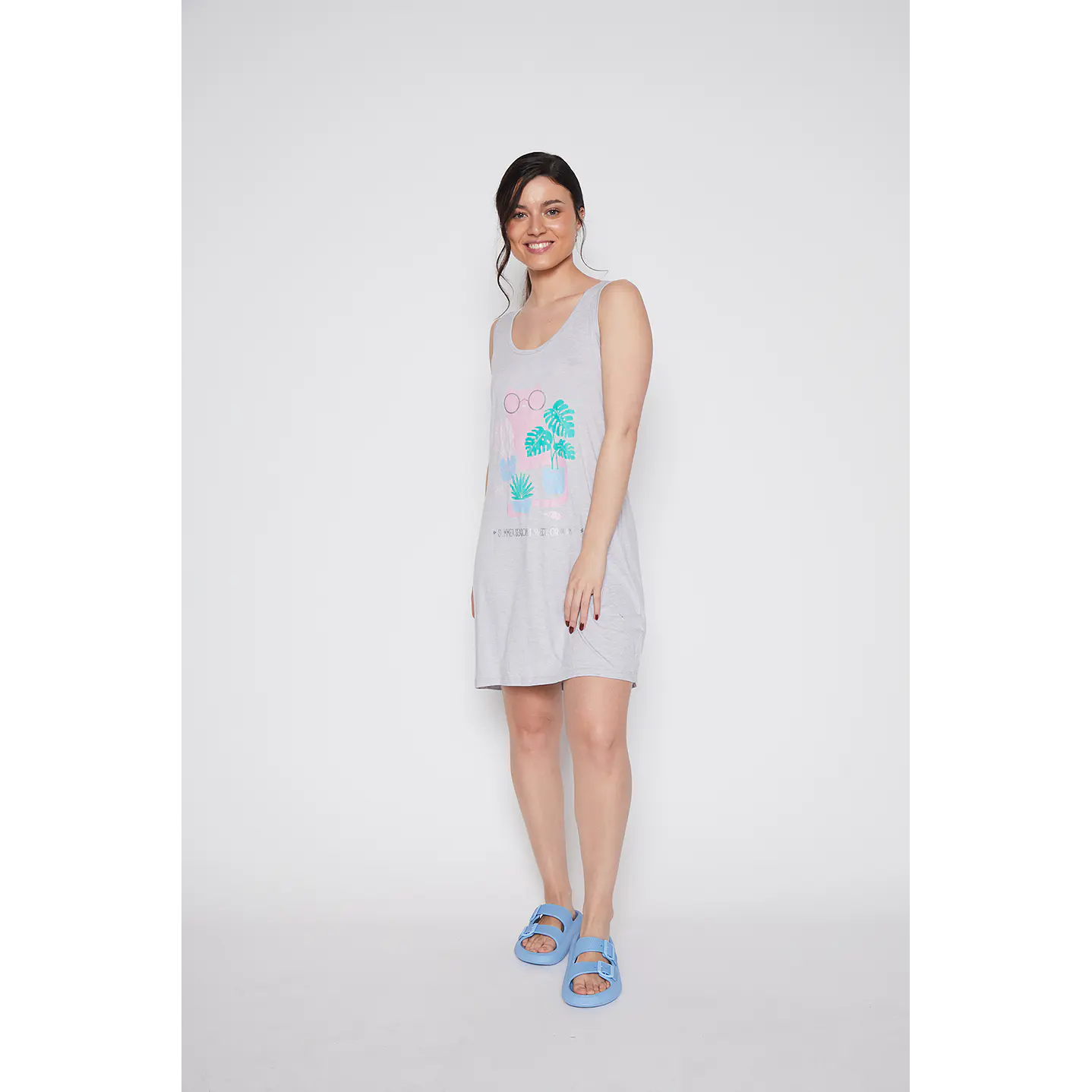 Pijama Corto Gris Summer Mujer Familyshop 1