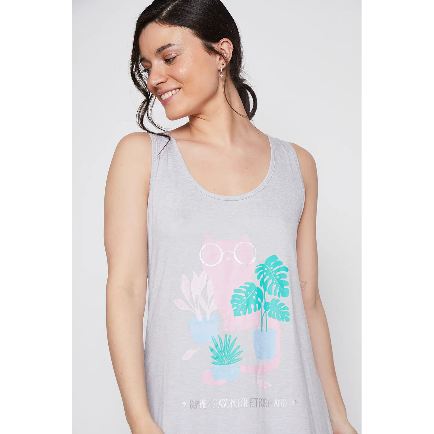 Pijama Corto Gris Summer Mujer Familyshop 3