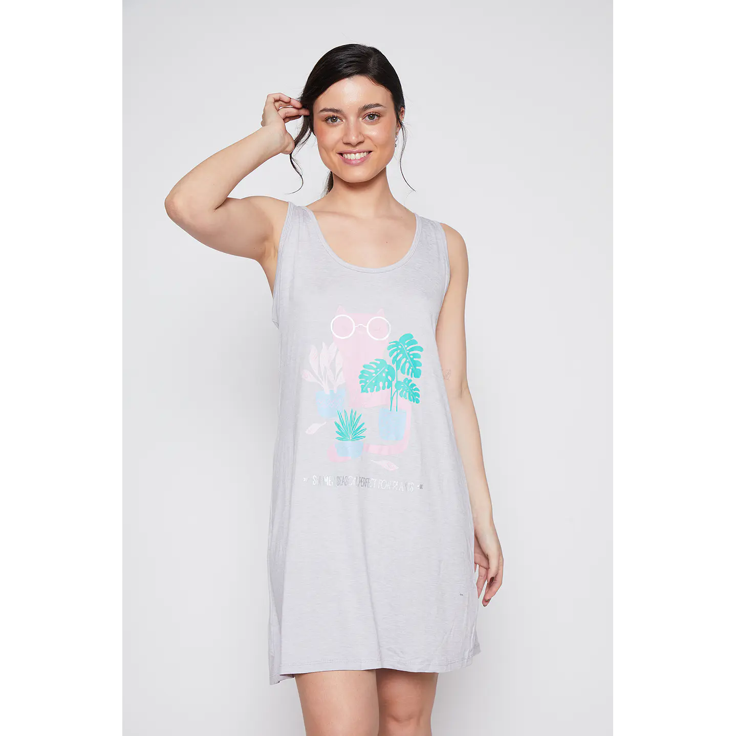 Pijama Corto Gris Summer Mujer Familyshop 4