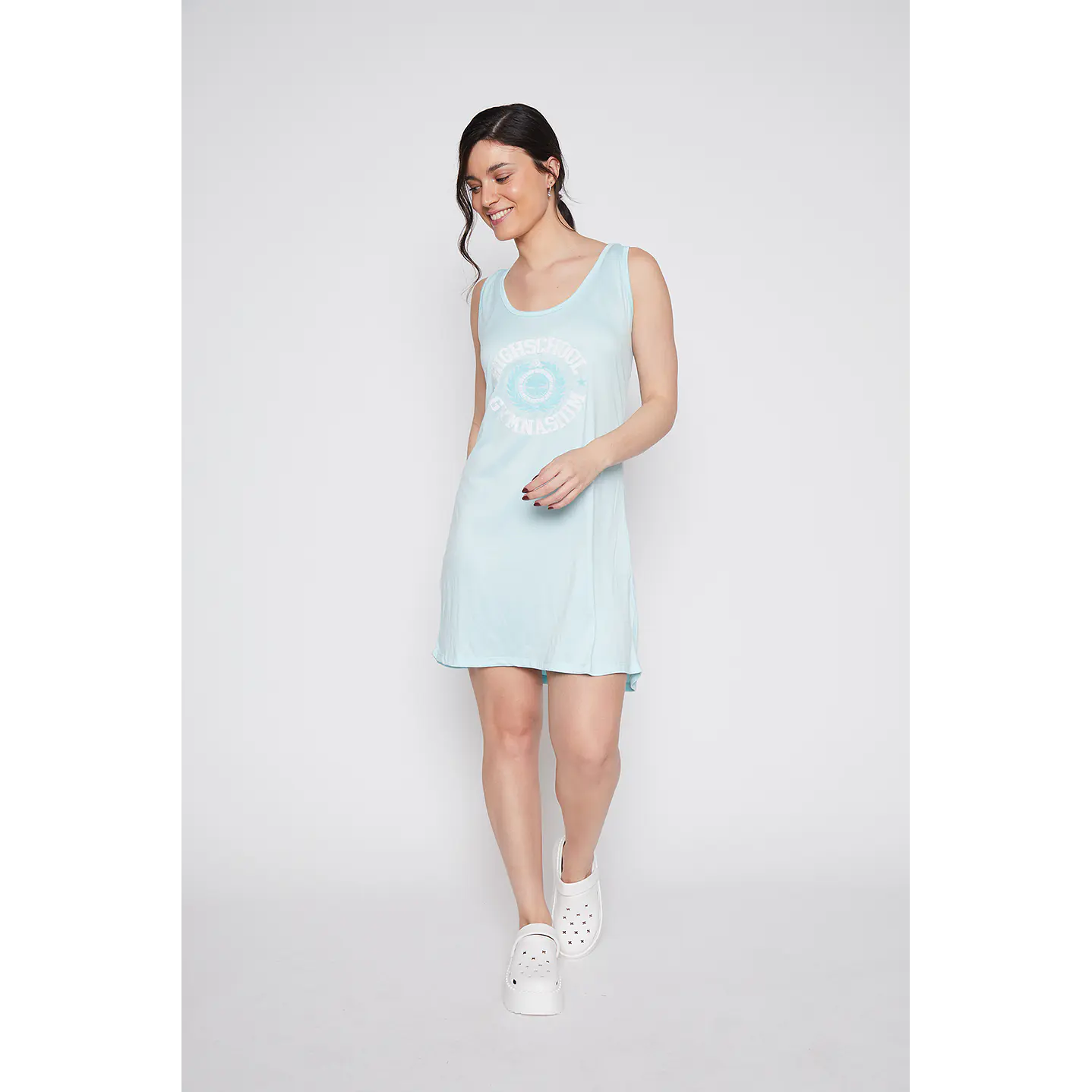 Pijama Corto School Mujer Celeste Familyshop 1