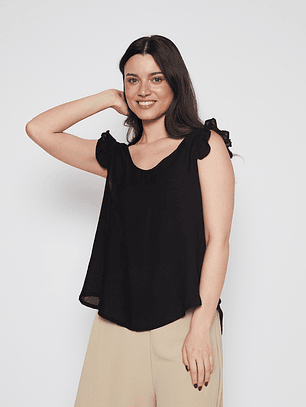 Polera Mujer Tirante Suelto Negro Familyshop