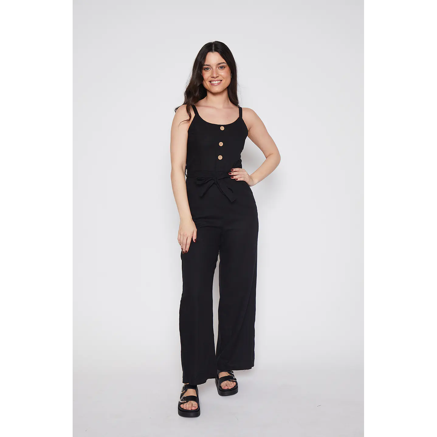 Enterito Mujer Lino Largo Negro Familyshop 1