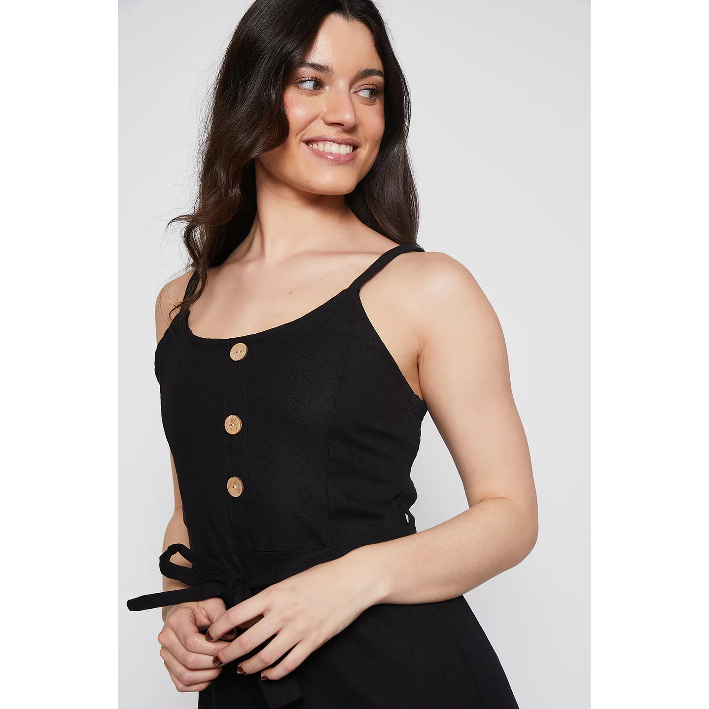 Enterito Mujer Lino Largo Negro Familyshop 4