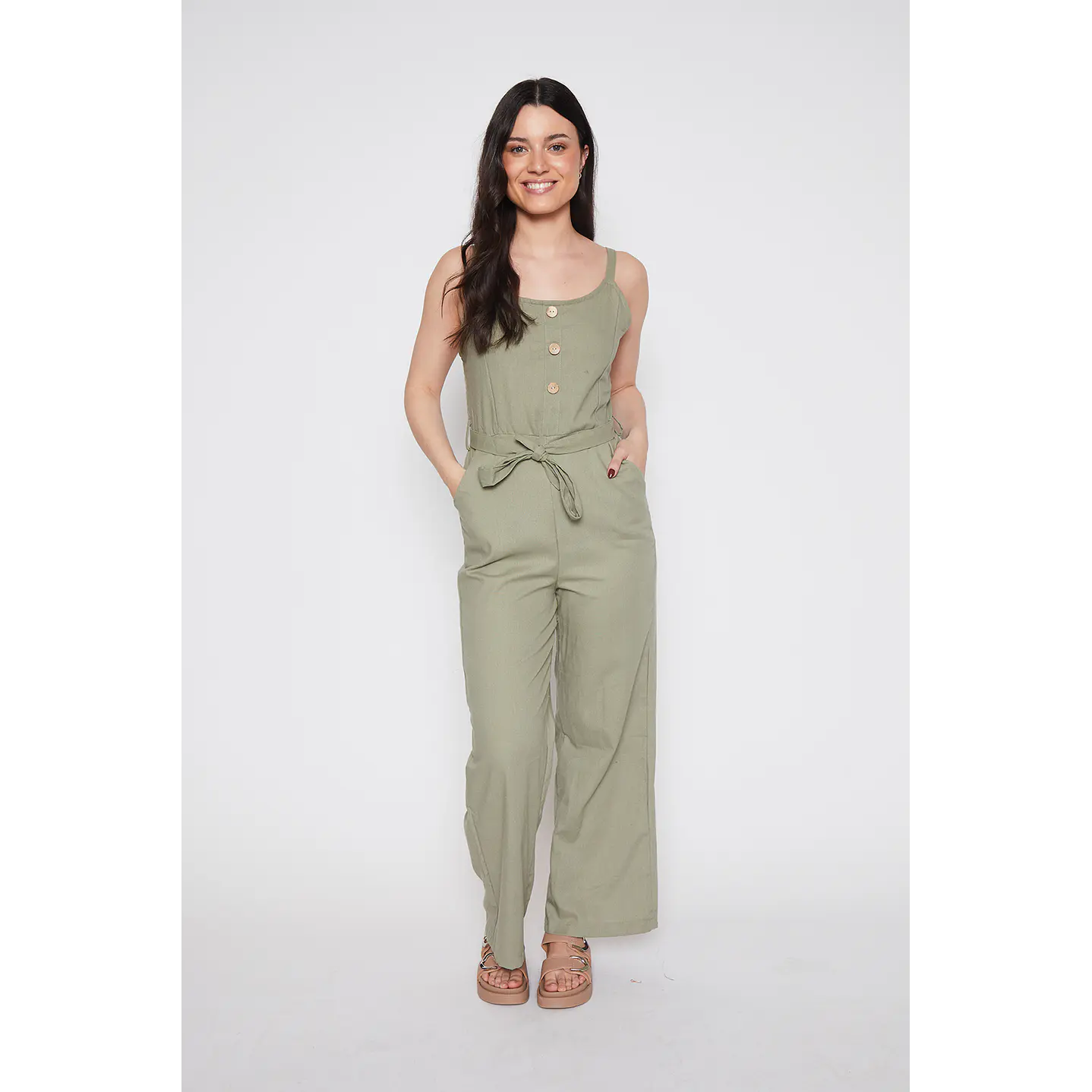 Enterito Mujer Lino Largo Verde Familyshop 1