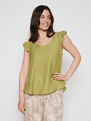 Polera Mujer Tirante Suelto Verde Familyshop