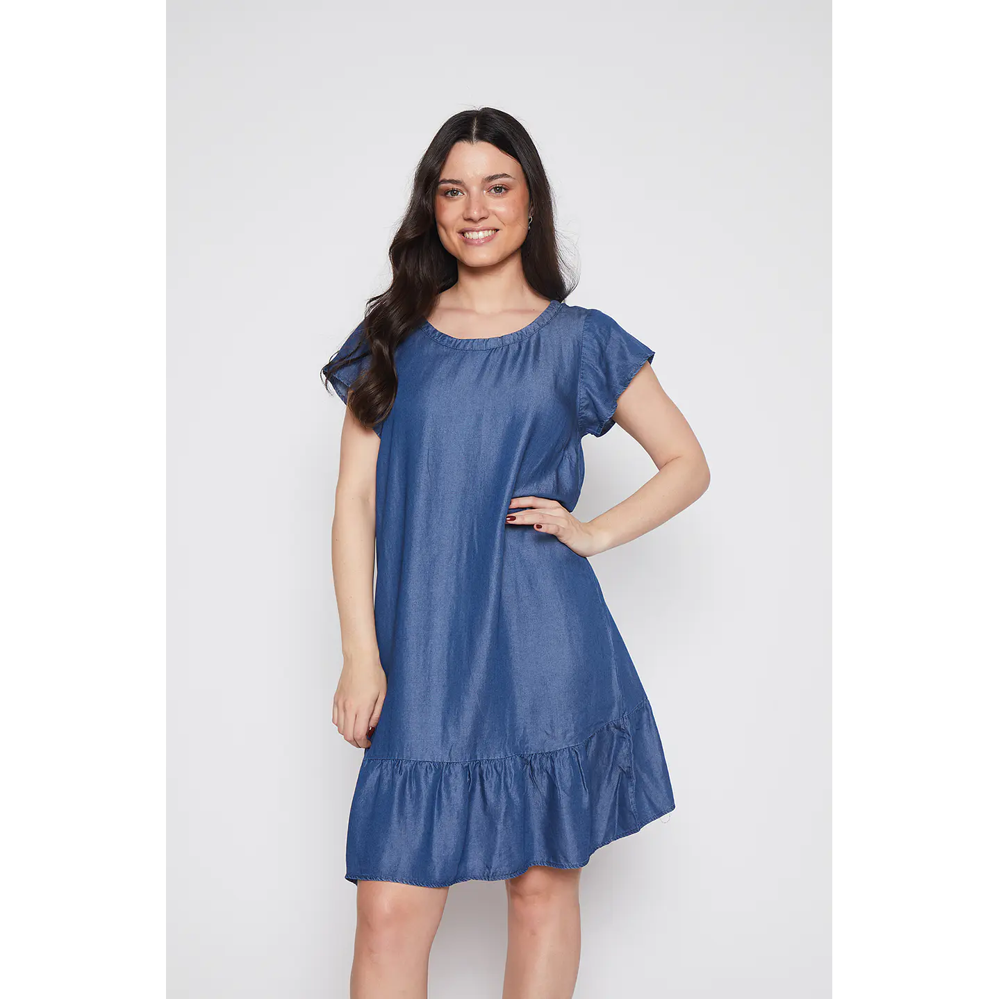 Vestido Mujer Chic Tencel Azul Familyshop 2