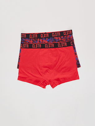 Bóxer Bipack Medio Hombre Liso Rojo Familyshop