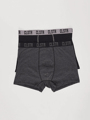 Bóxer Bipack Medio Hombre Liso Gris Familyshop