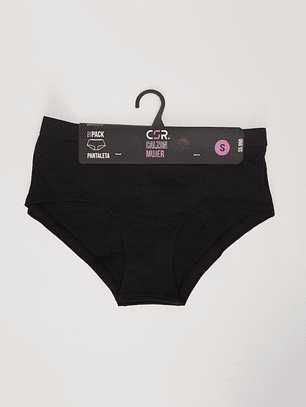 Calzón Bipack Pantaleta Banda Mujer Negro Familyshop