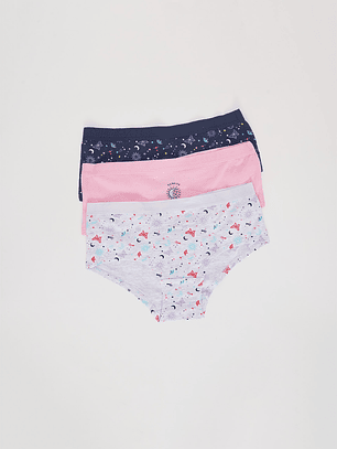 Calzón Tripack Pantaleta Lola Diseño Negro Familyshop