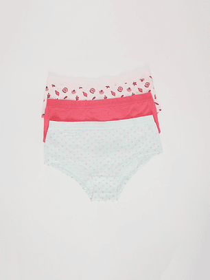 Calzón Tripack Pantaleta Lola Diseño Blanco Familyshop