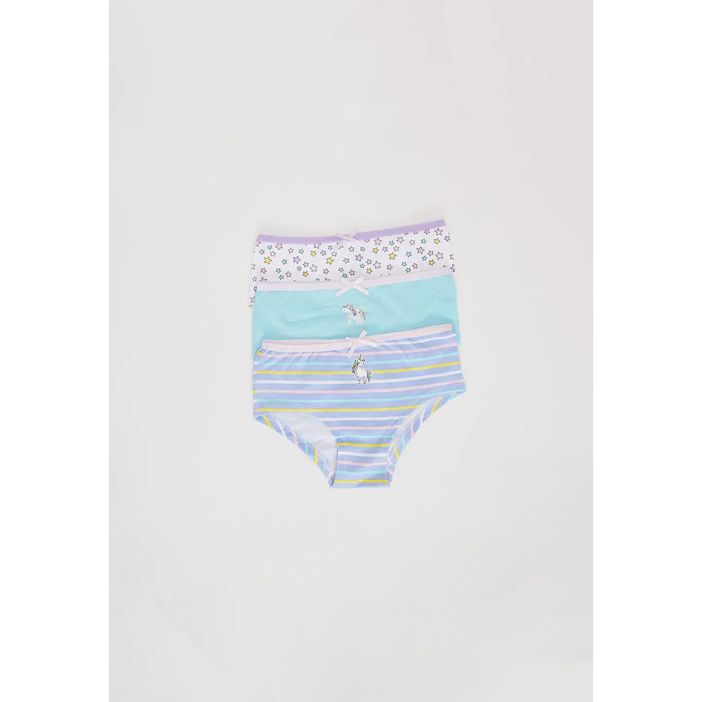 Calzón Tripack Bikini Diseño Niña Blanco Familyshop 1