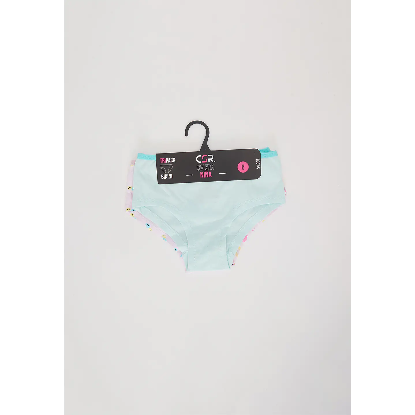 Calzón Tripack Bikini Diseño Niña Celeste Familyshop 3