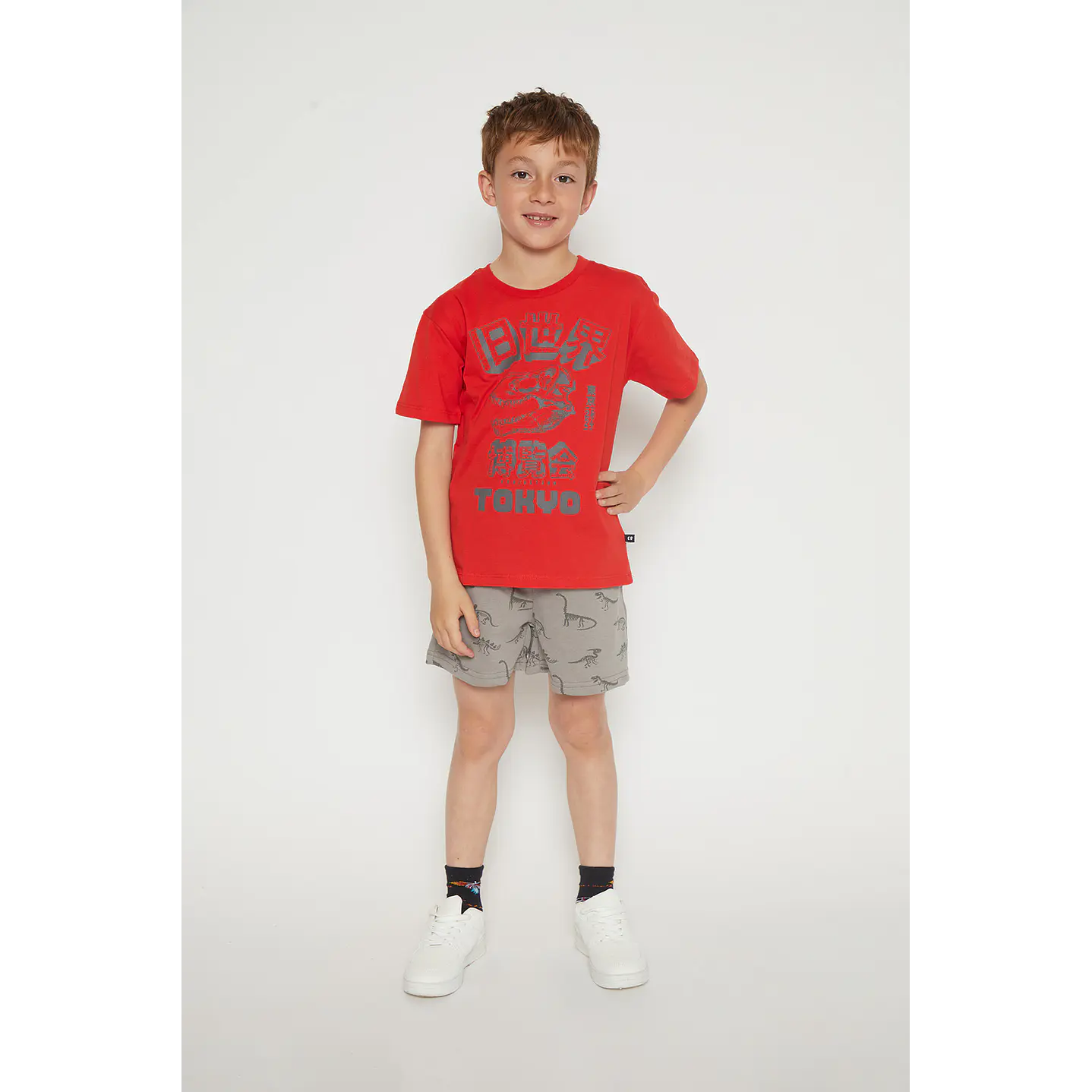 Polera Niño Puffing Color Manga Corta Rojo Familyshop 3