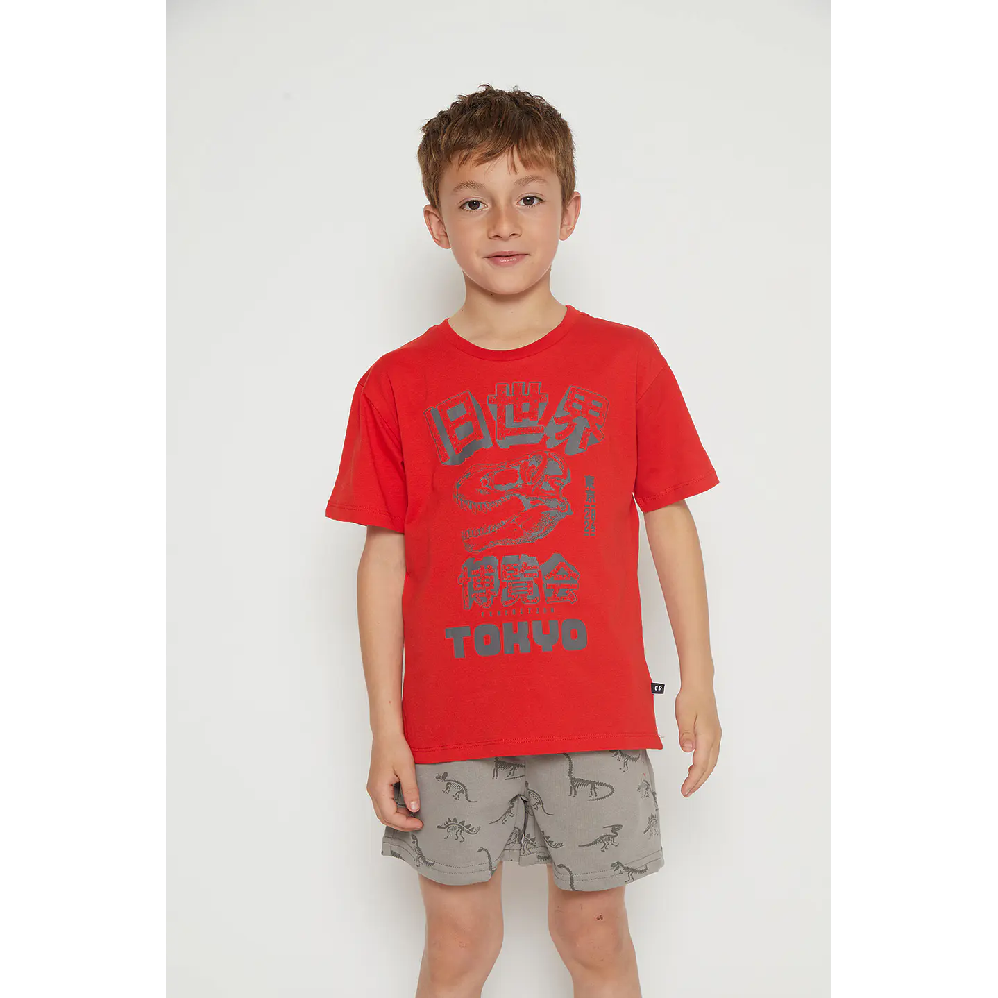 Polera Niño Puffing Color Manga Corta Rojo Familyshop 1