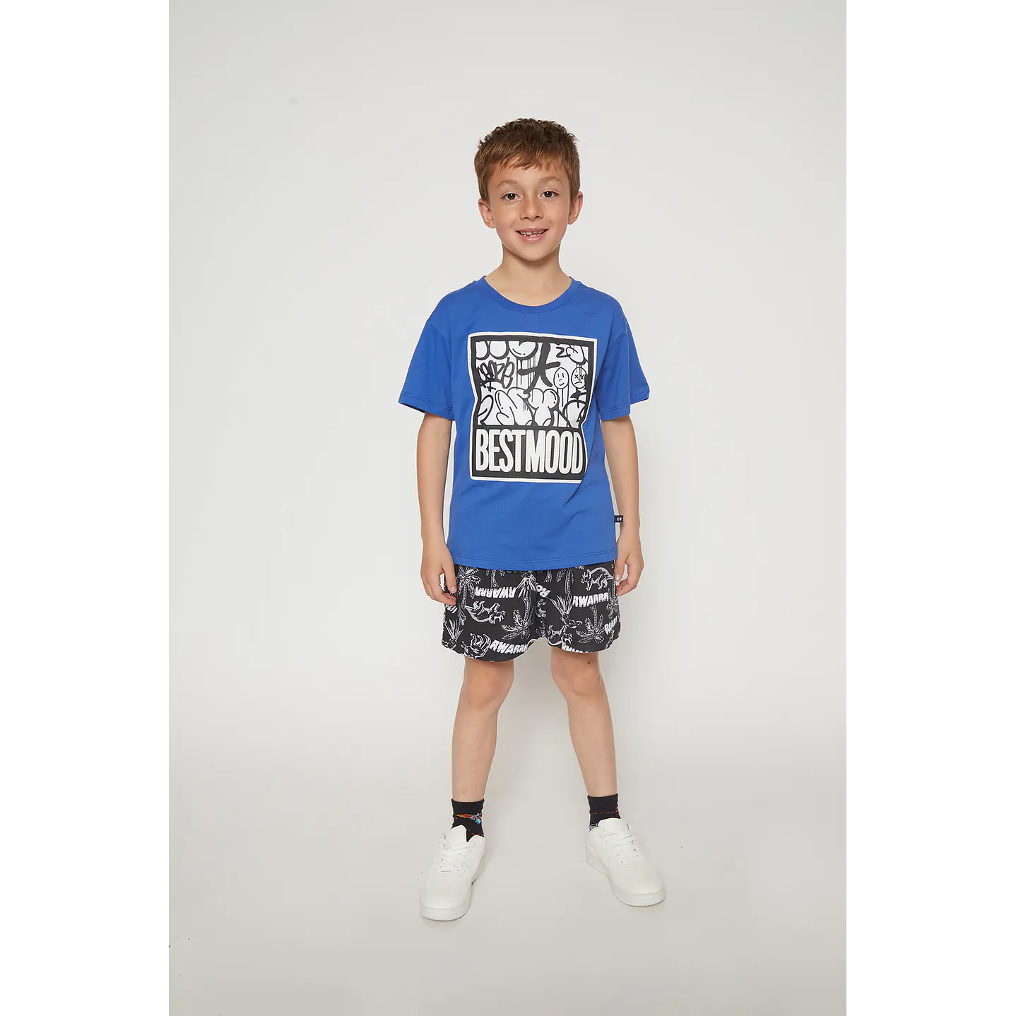 Bermuda Niño Dino Palmera Negro Familyshop 3