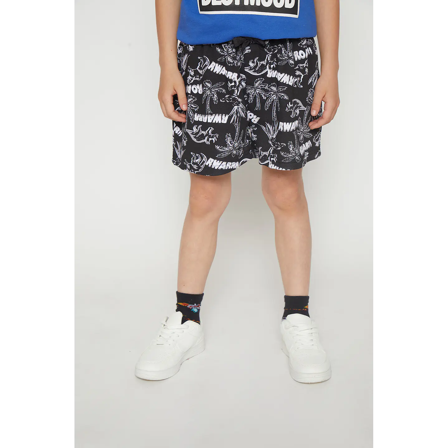 Bermuda Niño Dino Palmera Negro Familyshop 1