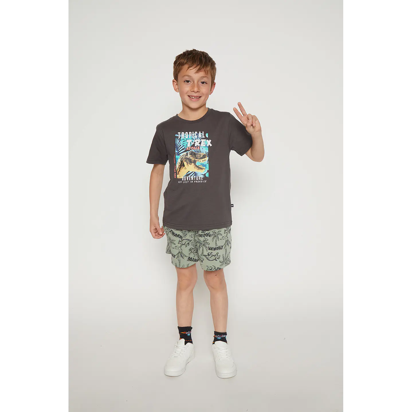 Bermuda Niño Pretina Elástica Verde Familyshop 3