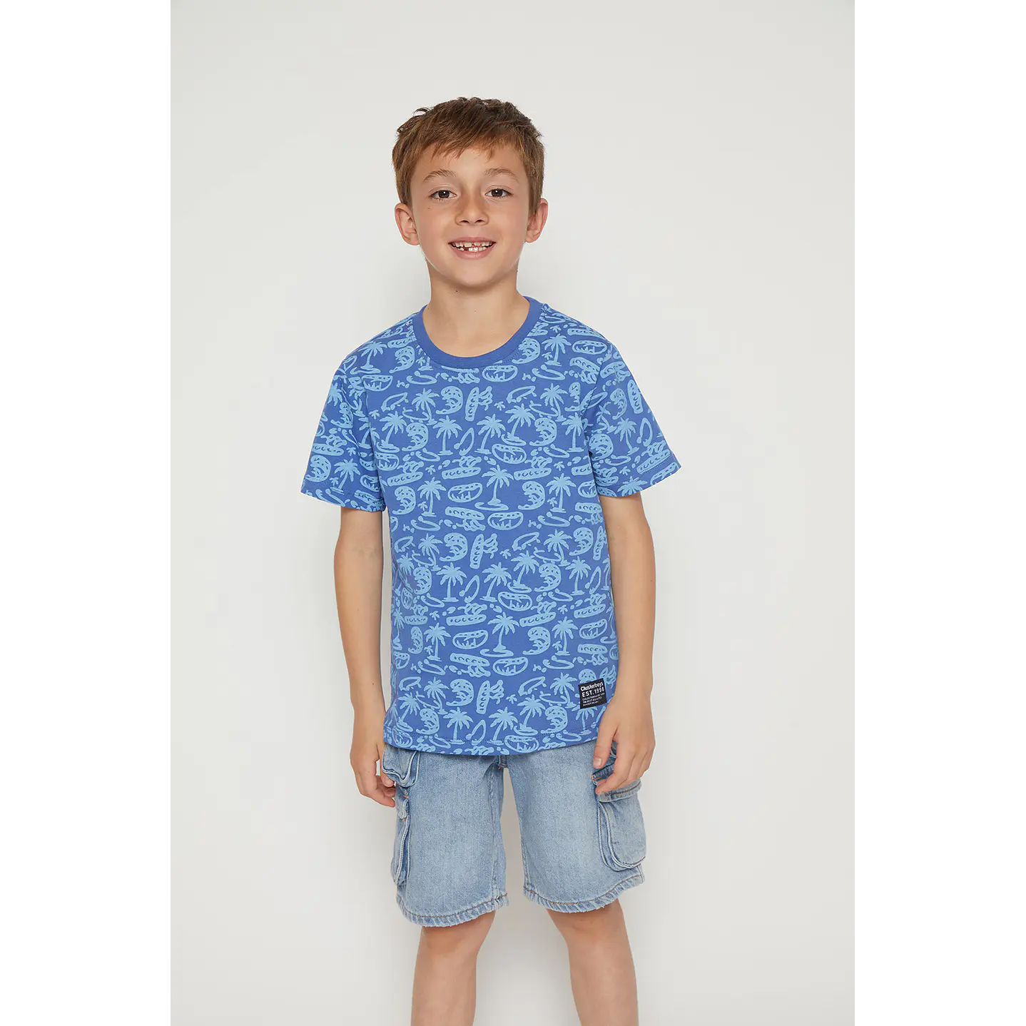 Polera Niño Hojas Azul Familyshop 1