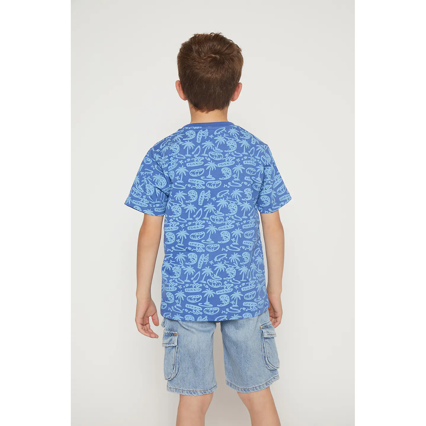 Polera Niño Hojas Azul Familyshop 2