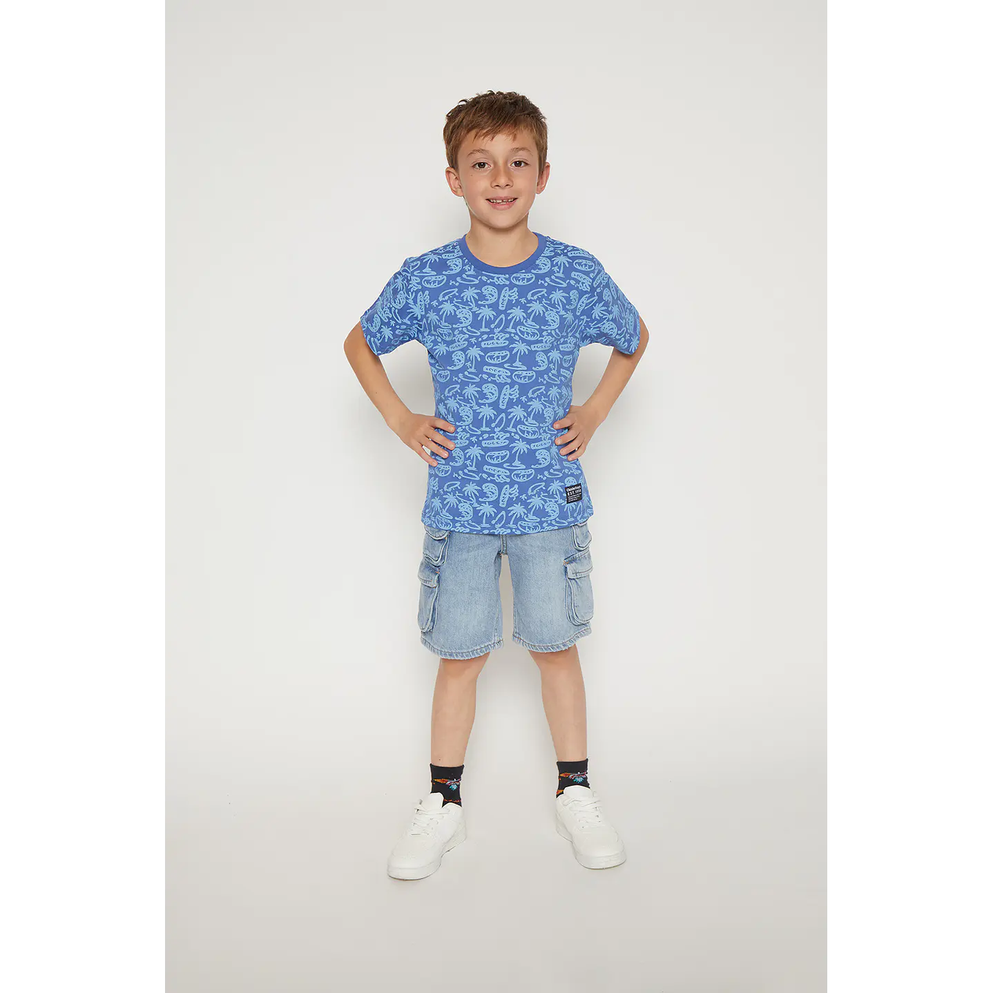 Polera Niño Hojas Azul Familyshop 3