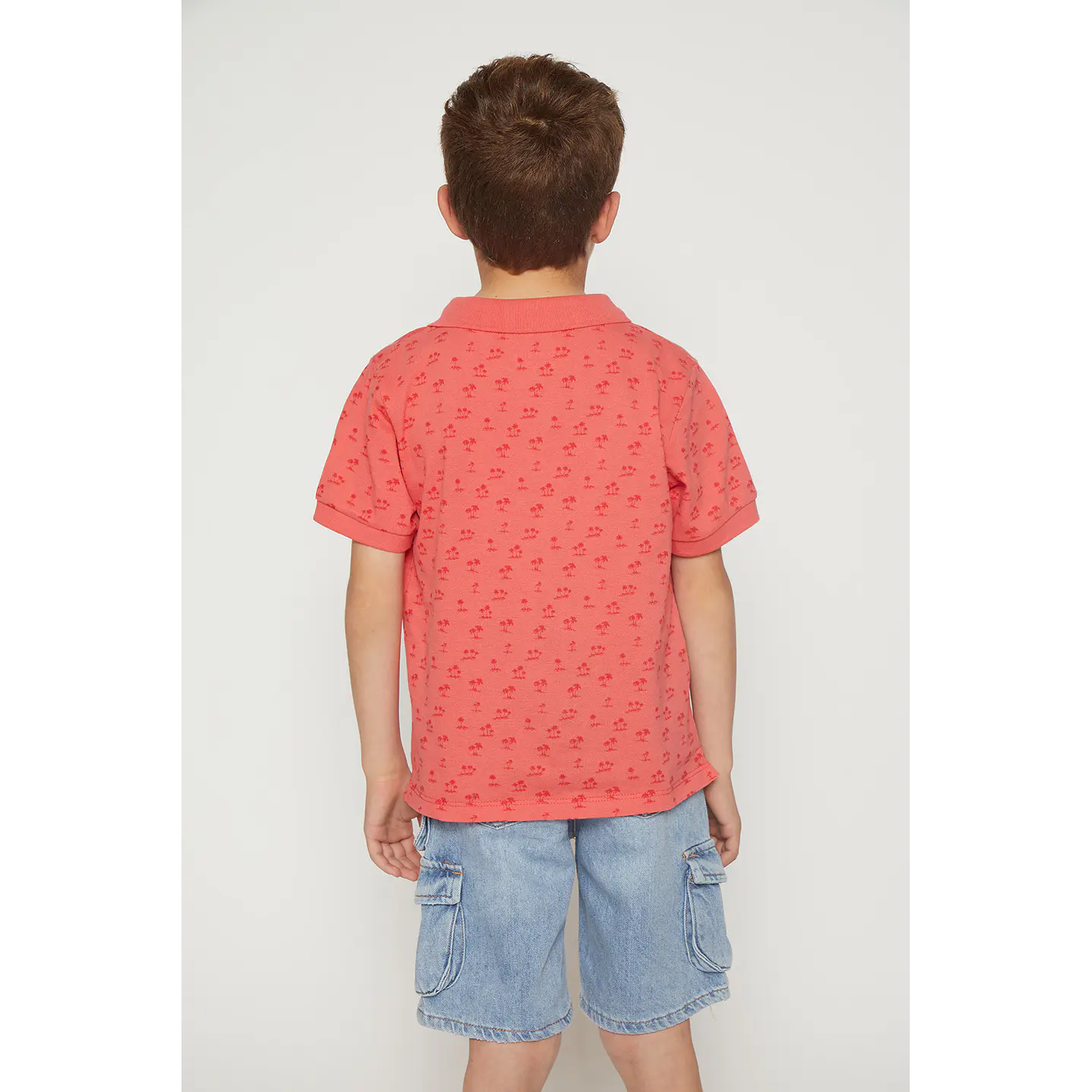 Polera Niño Rapport Pique Manga Corta Naranja Familyshop 2