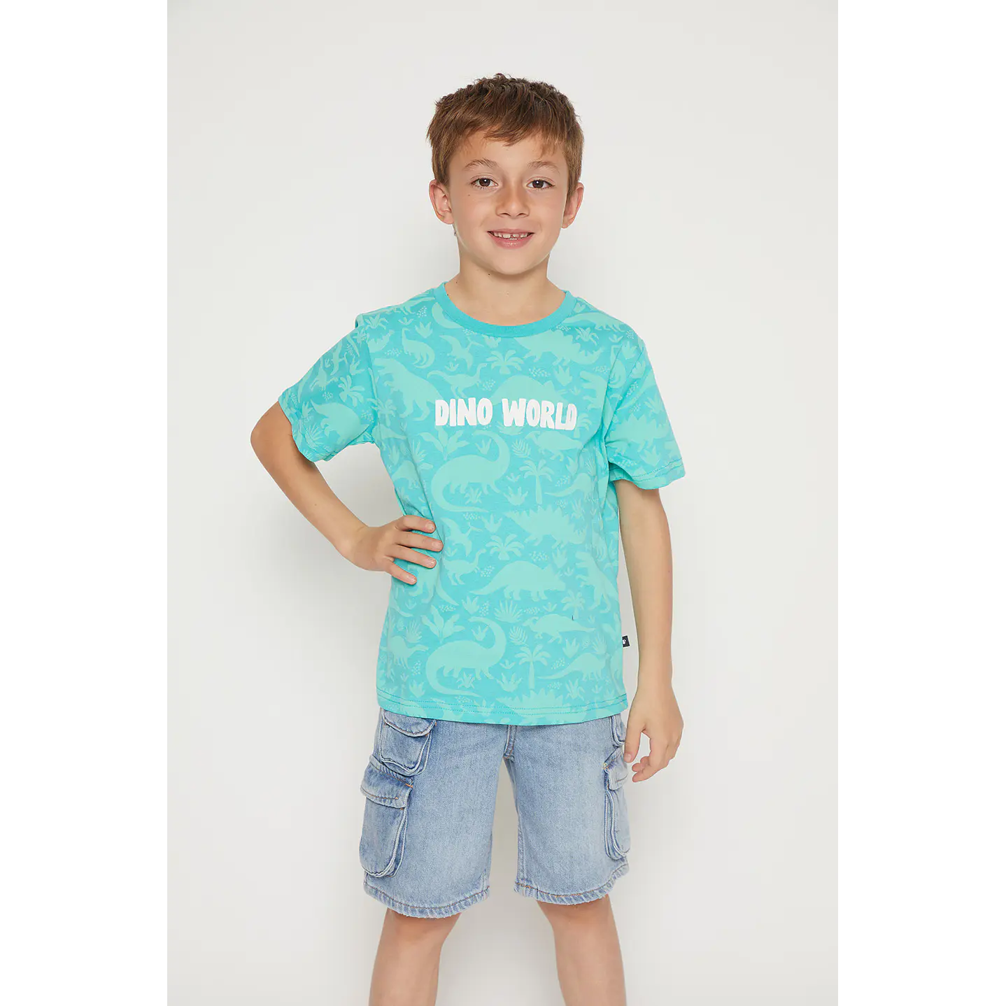 Polera Niño Rapport Manga Corta Verde Familyshop 1