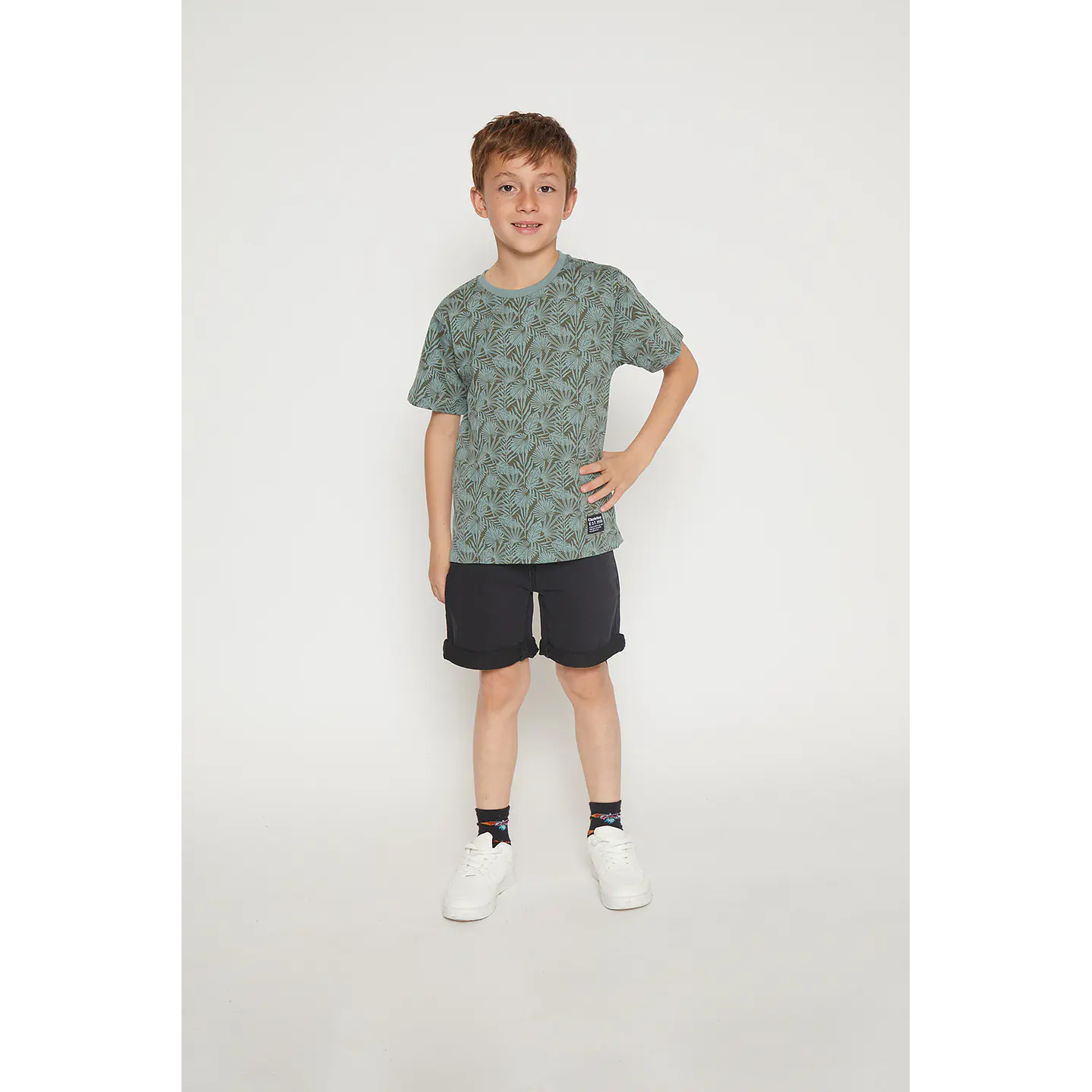 Bermuda Niño Denim Roll Up Negro Familyshop 3