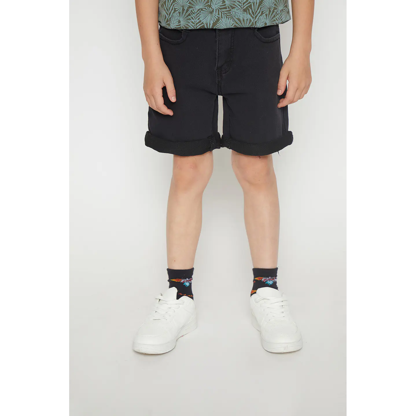 Bermuda Niño Denim Roll Up Negro Familyshop 1