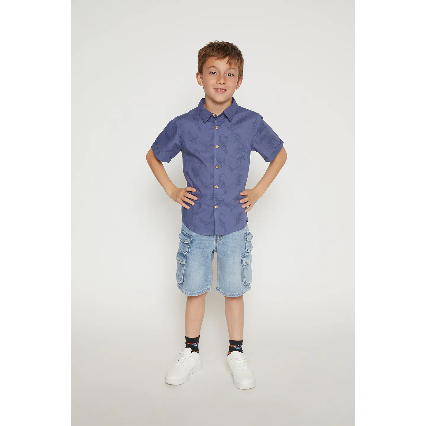 Camisa Niño Manga Corta Azul Familyshop 3