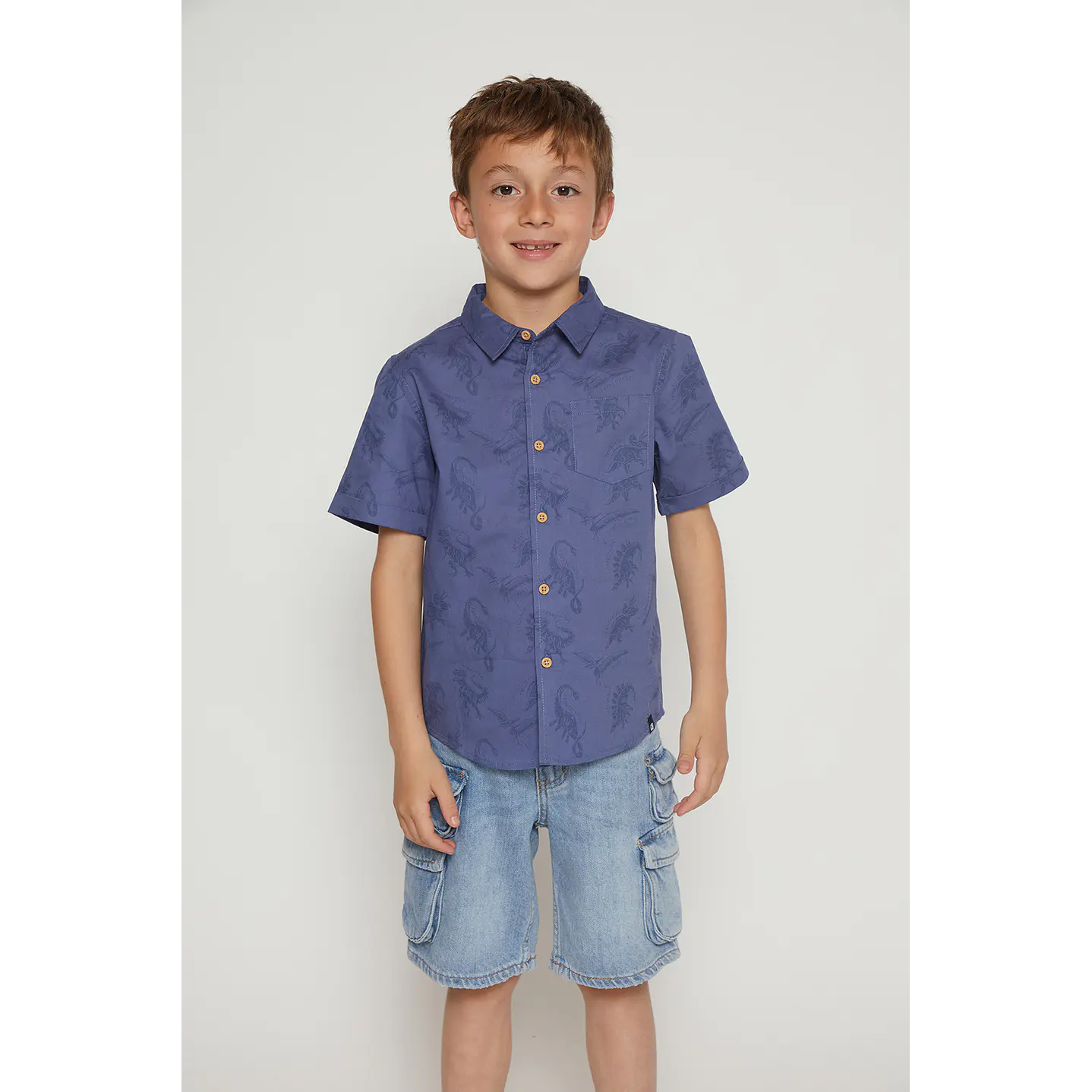 Camisa Niño Manga Corta Azul Familyshop 1