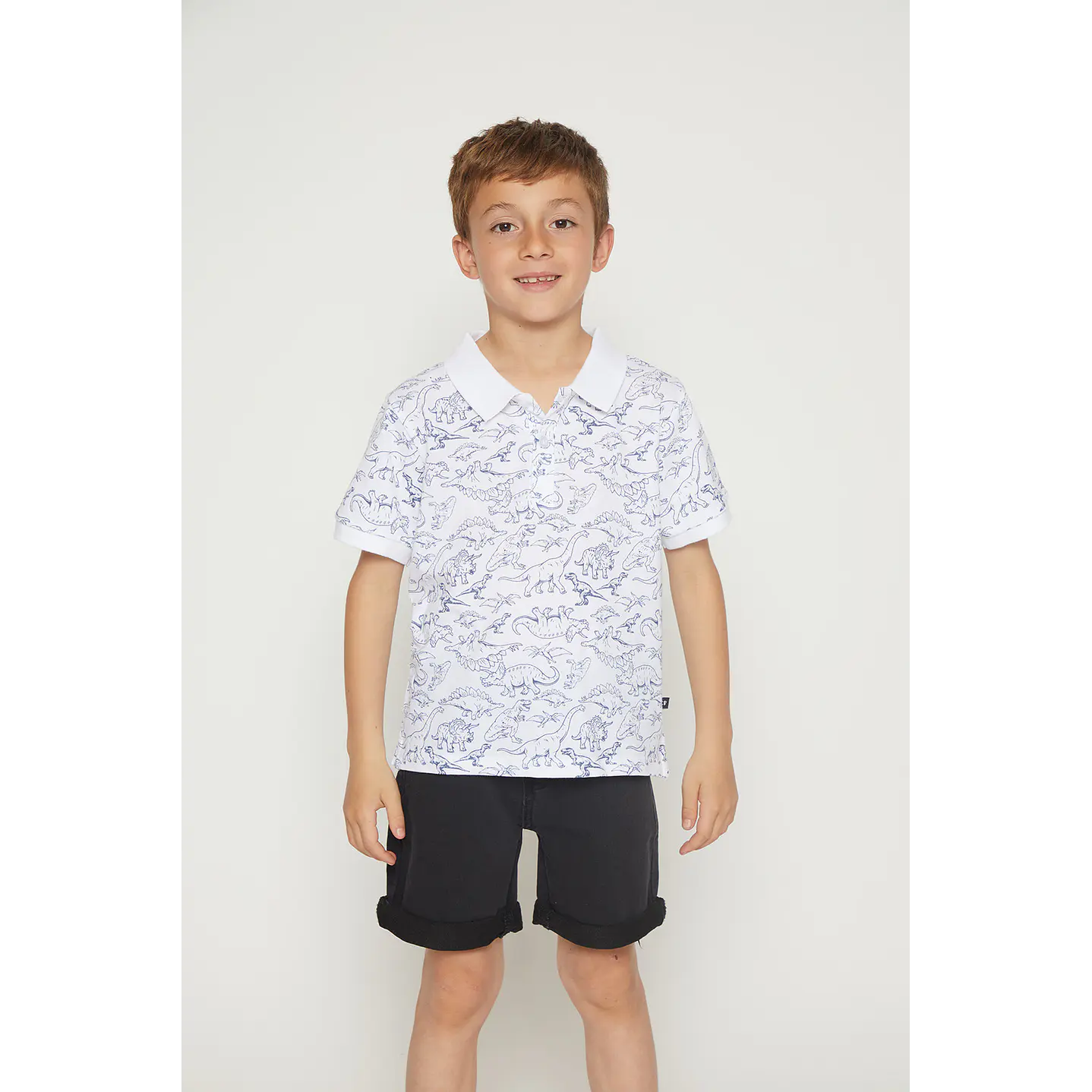Polera Niño Pique Blanco Familyshop 1