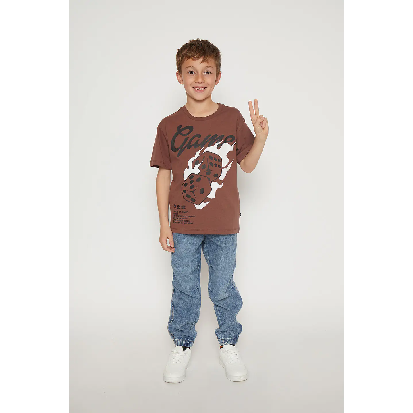 Polera Niño Puffing Manga Corta Café Familyshop 3
