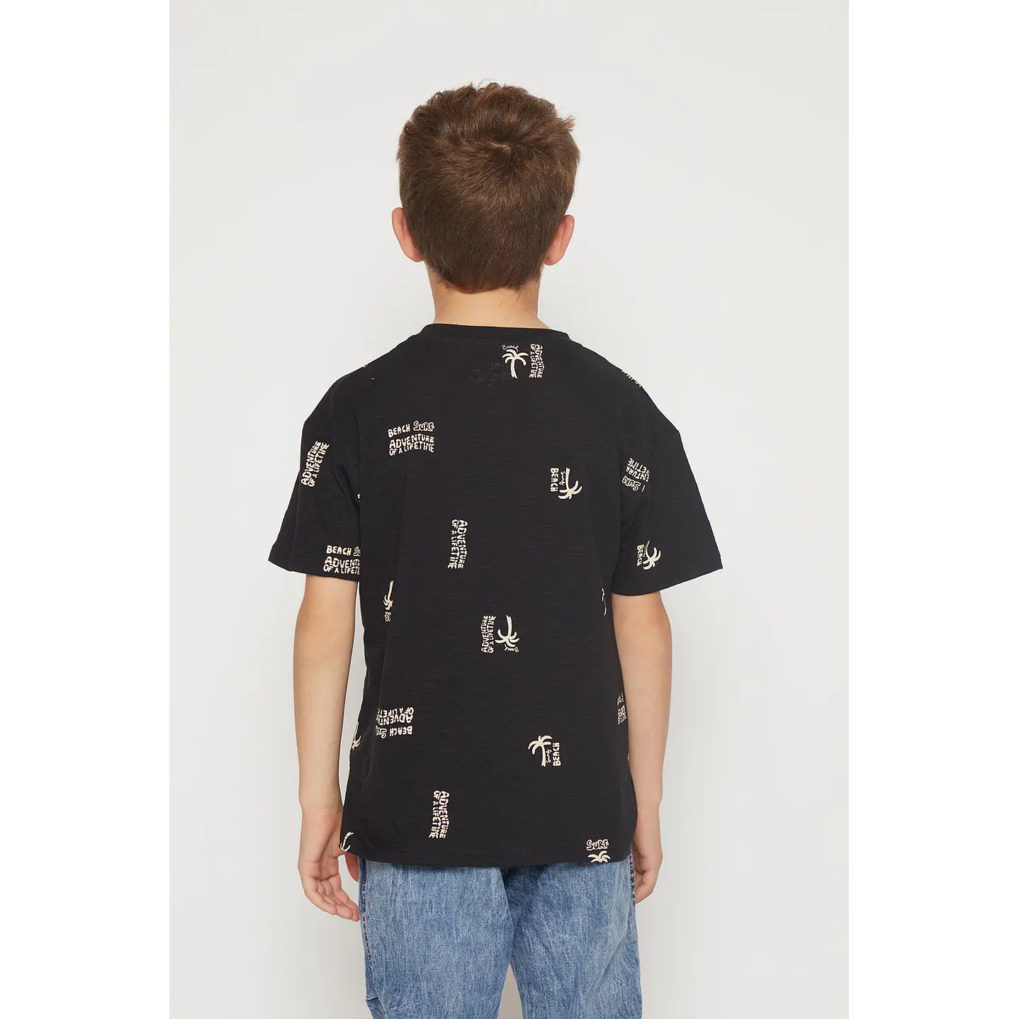 Polera Niño Botones Manga Corta Negro Familyshop 2
