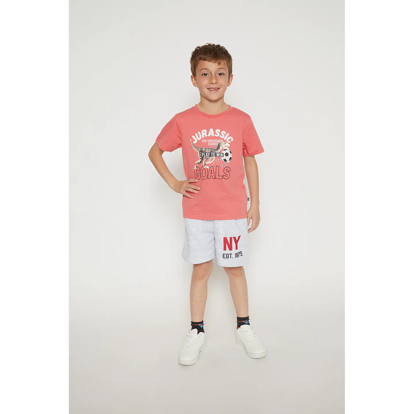 Polera Niño Dino Naranja Familyshop 3