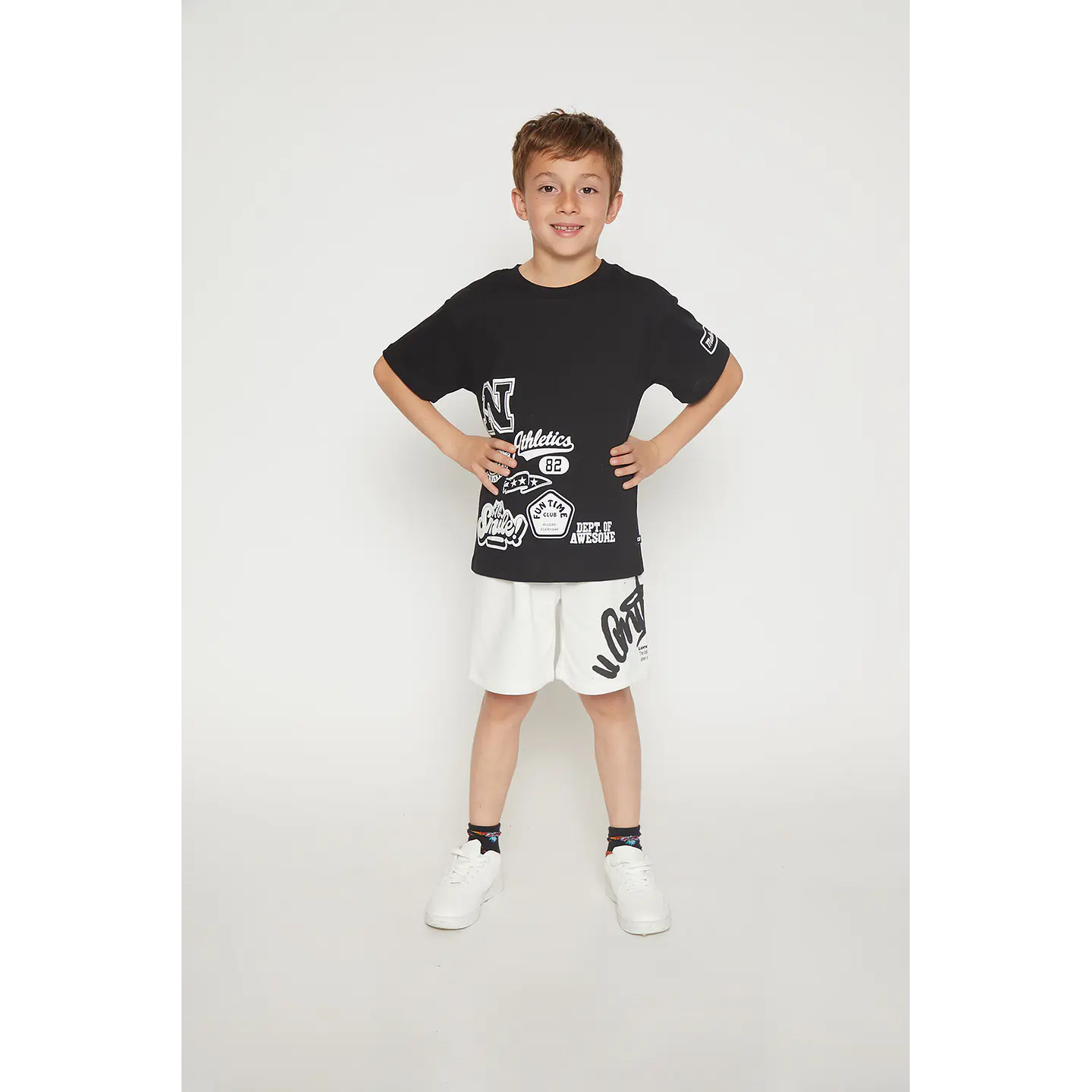 Bermuda Niño Pretina Elástica Crudo Familyshop 3