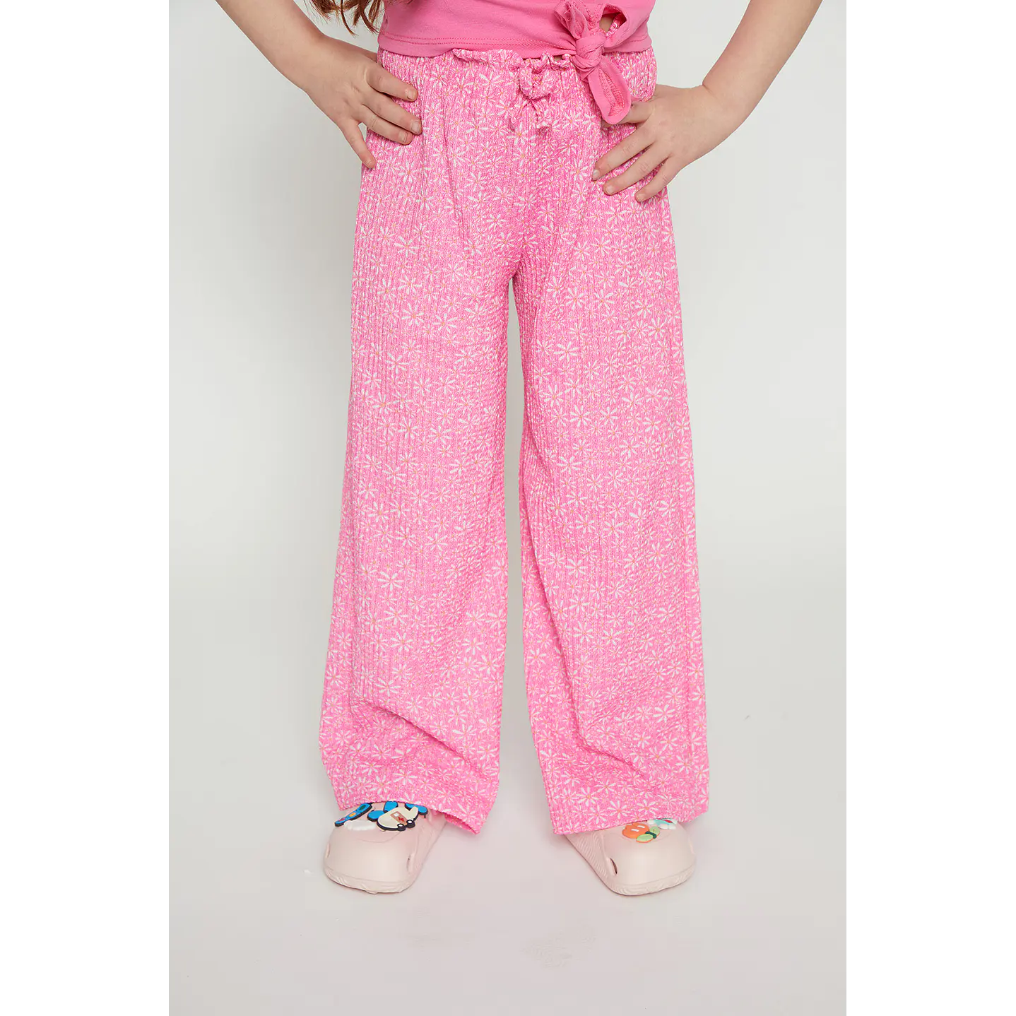 Pantalón Niña Wide Leg Rosado Familyshop 1