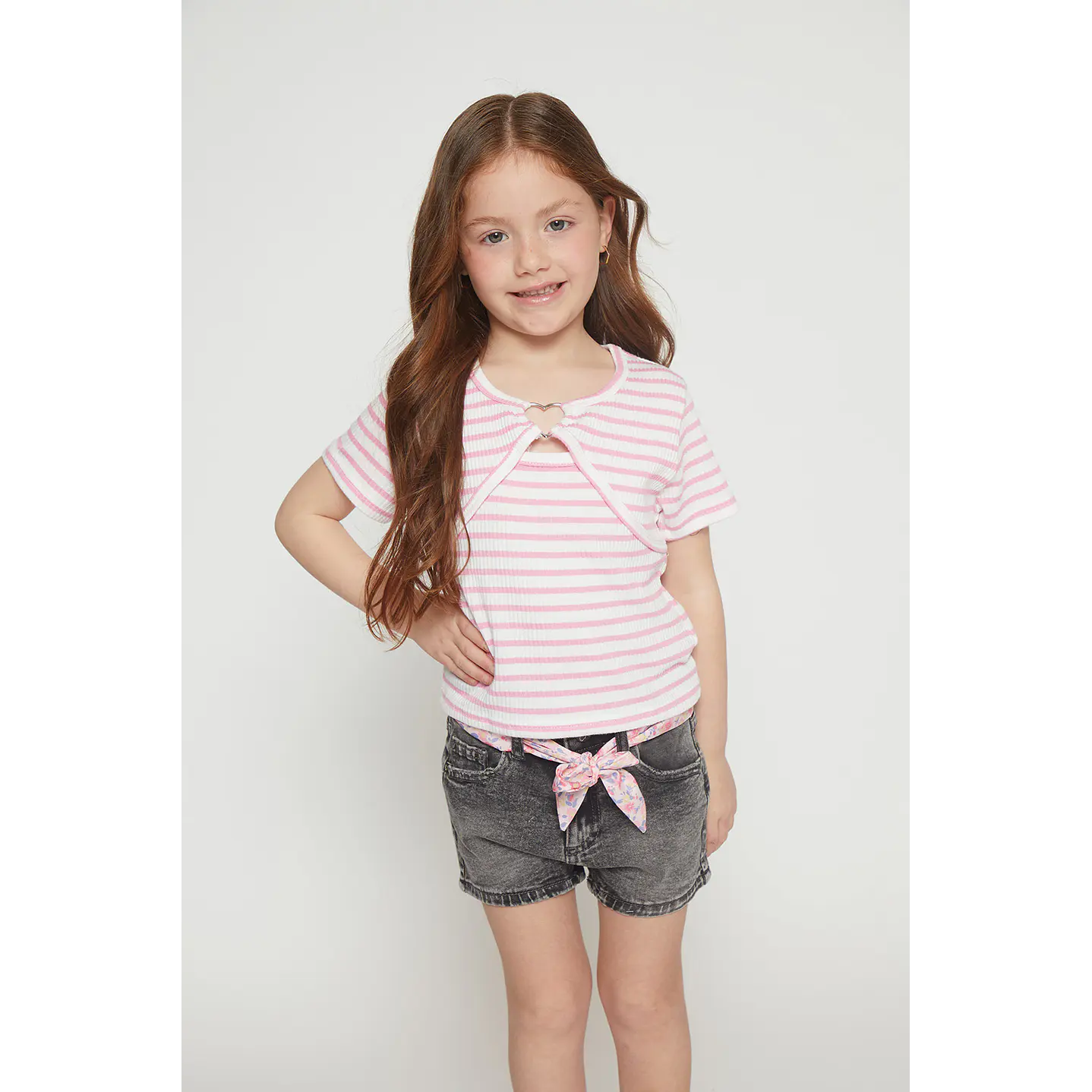 Polera Corazón Niña Palo Rosa Familyshop 1