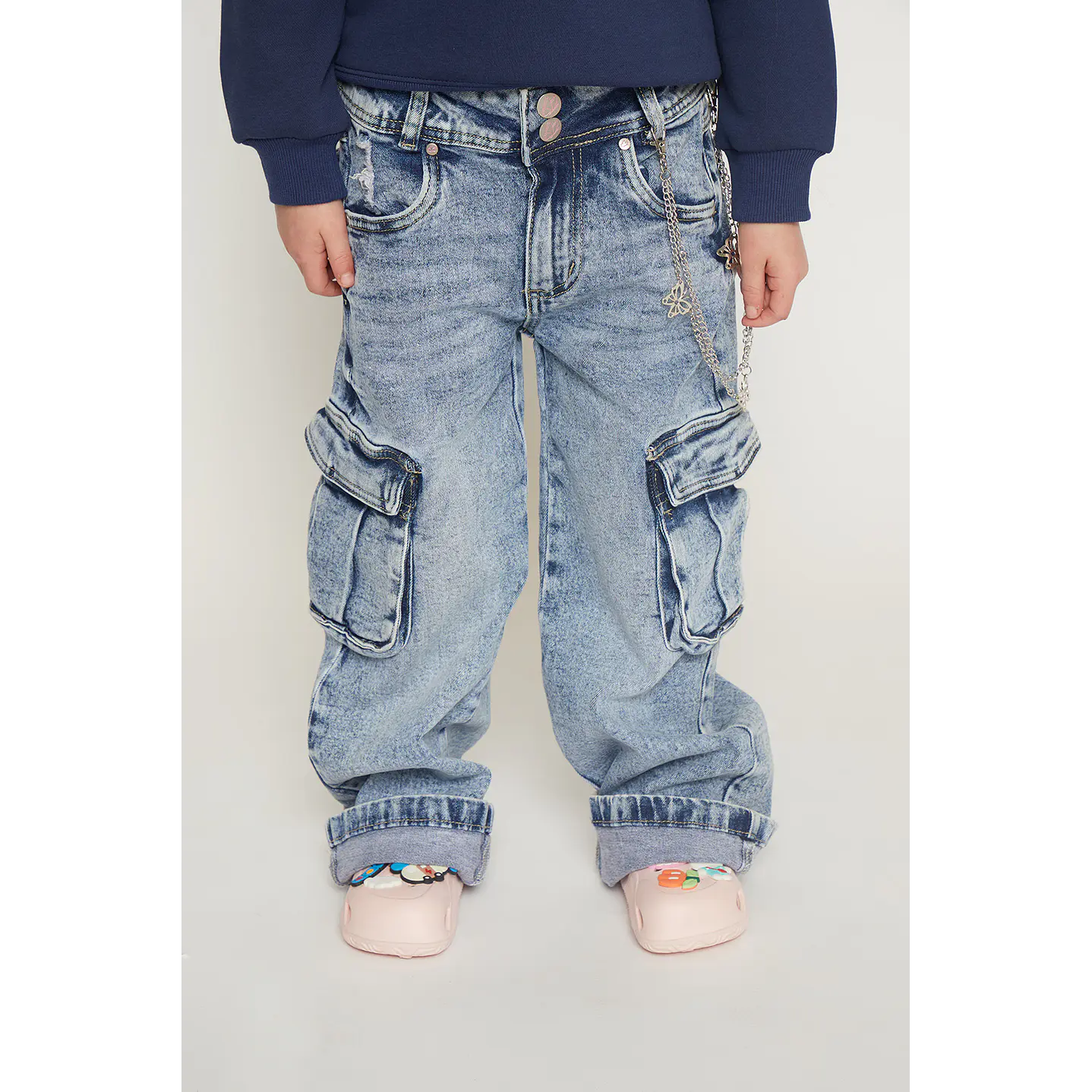Jeans Cargo Doble Niña Azul Familyshop 1