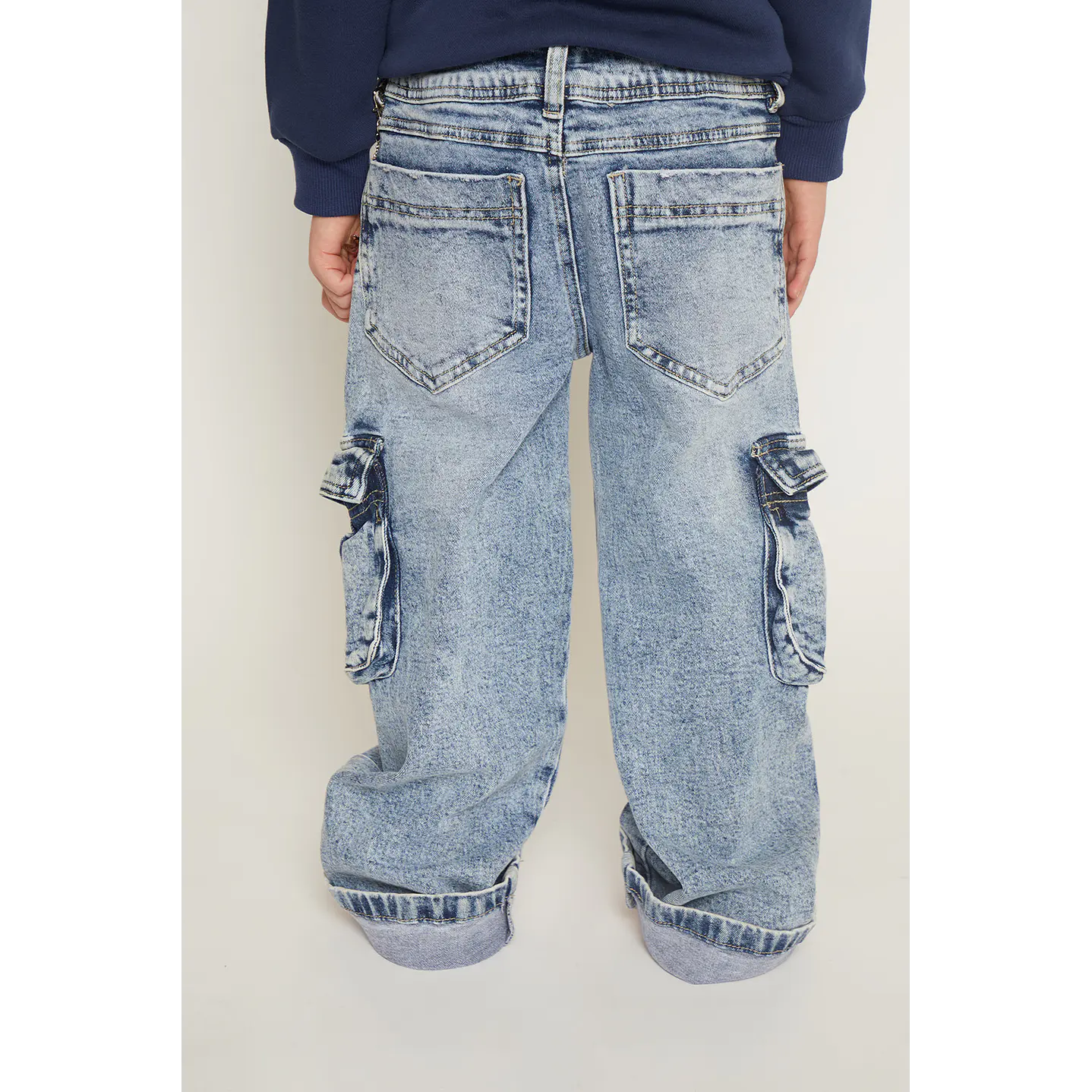 Jeans Cargo Doble Niña Azul Familyshop 2