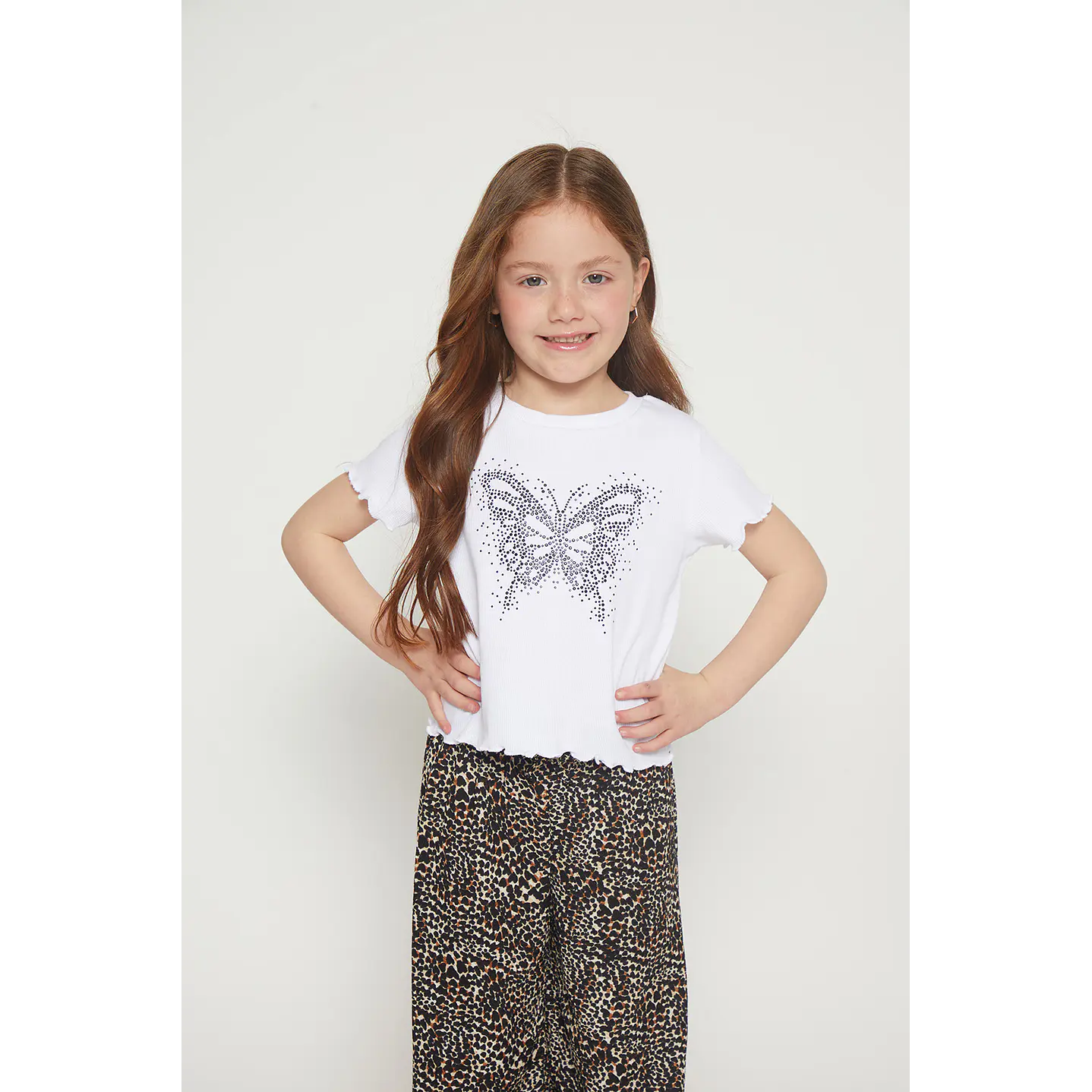 Polera Niña Tachas Blanco Familyshop 1