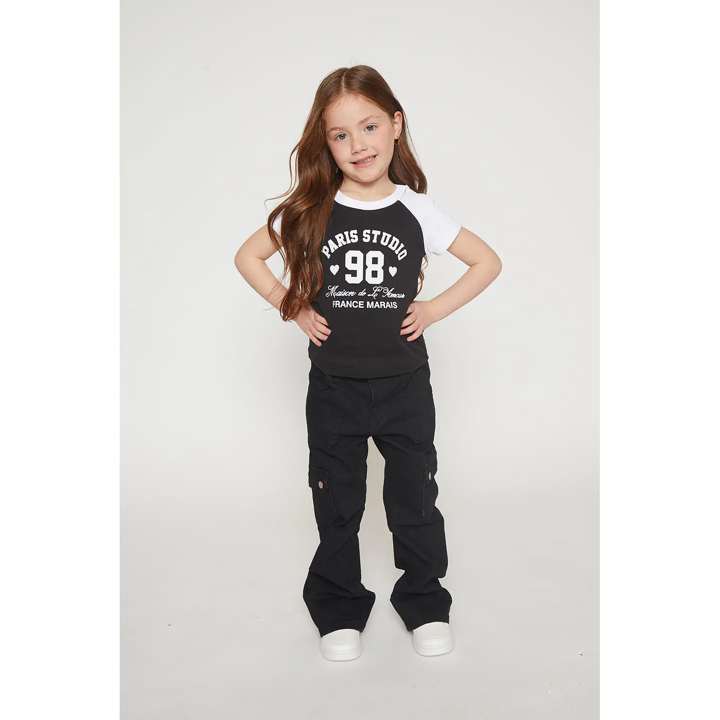 Polera Niña Manga Corta Negro Familyshop 3