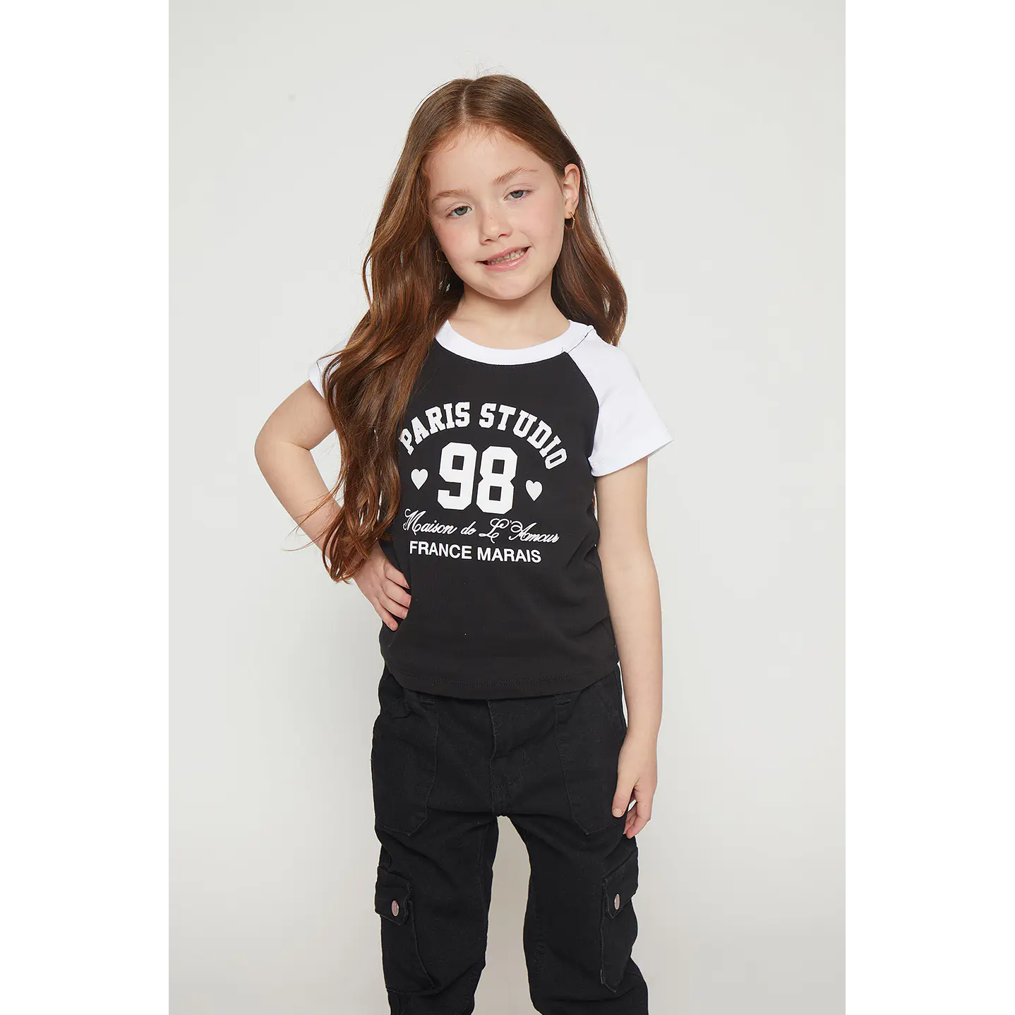 Polera Niña Manga Corta Negro Familyshop 1