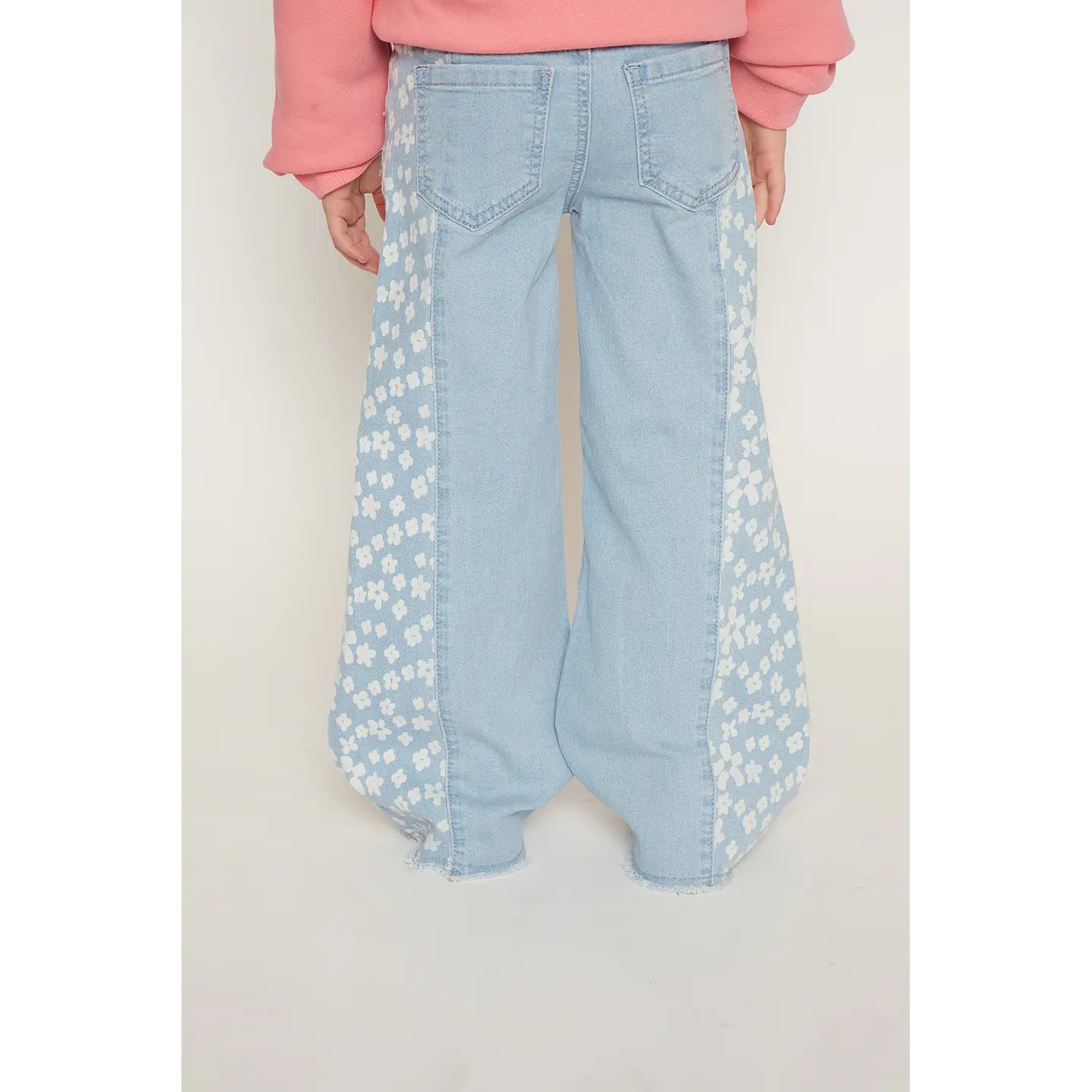 Jeans Niña Wide Leg Flores Azul Familyshop 2