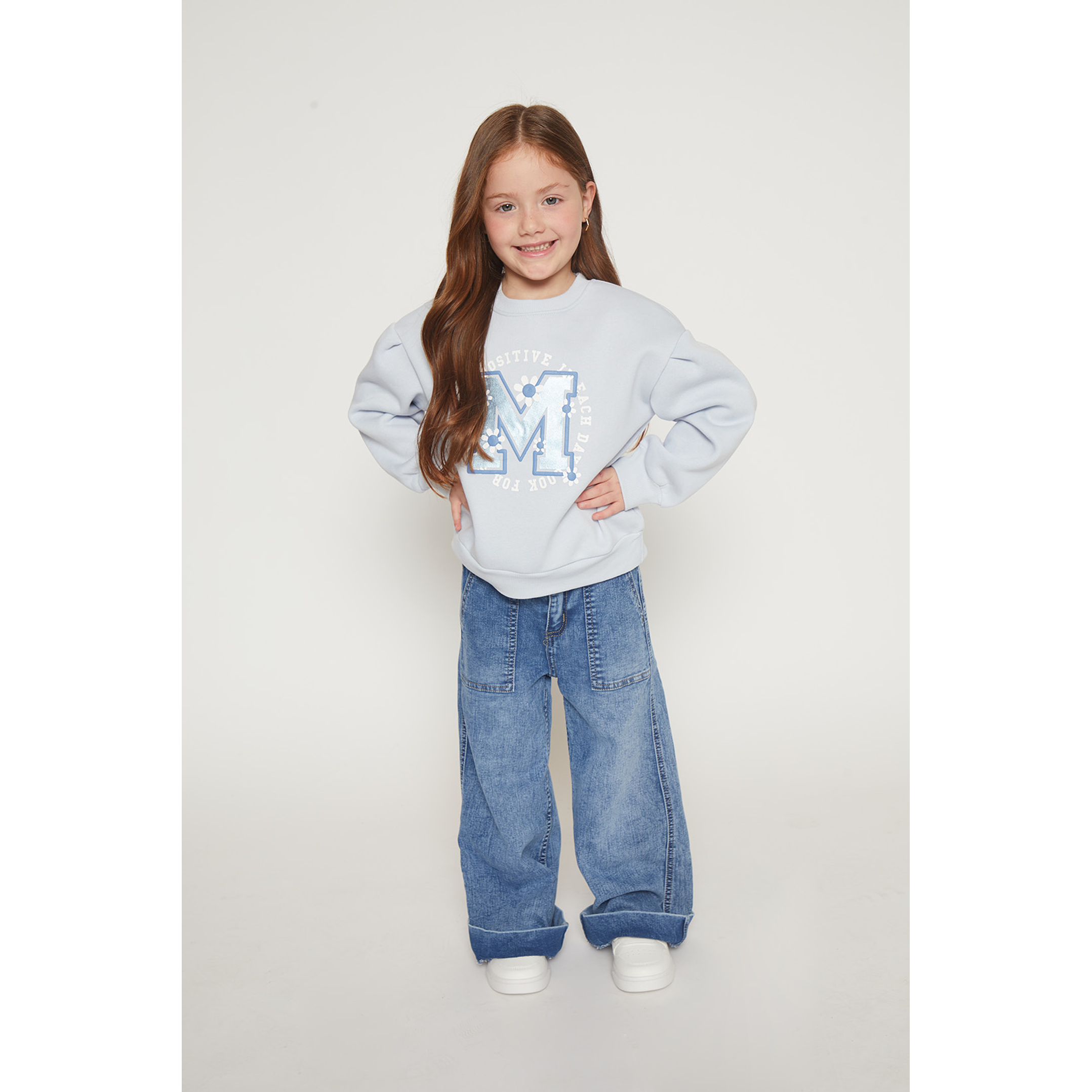 Polerón Gato Niña Celeste Familyshop 2