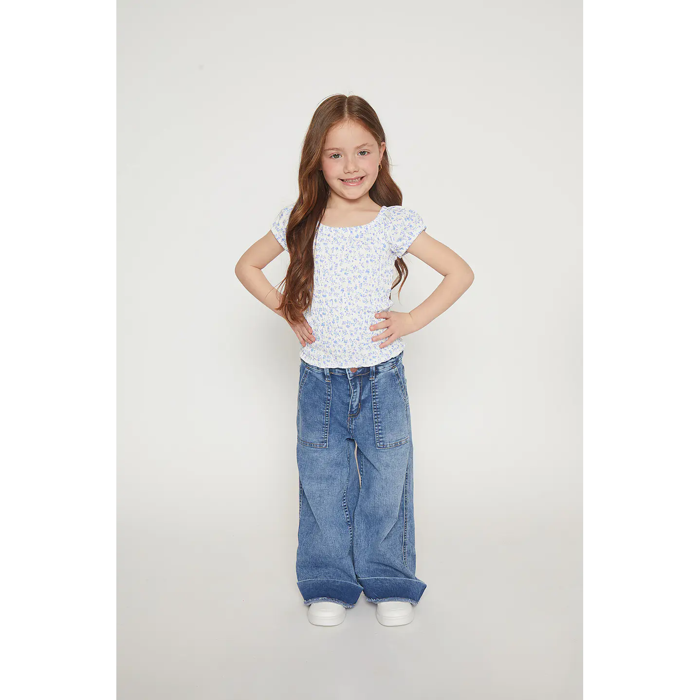 Polera Niña Panal Celeste Familyshop 3