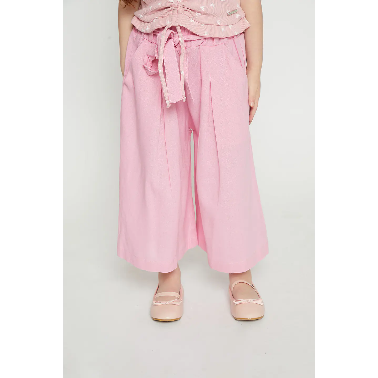 Pantalón Niña Wide Leg Rosado Familyshop 1
